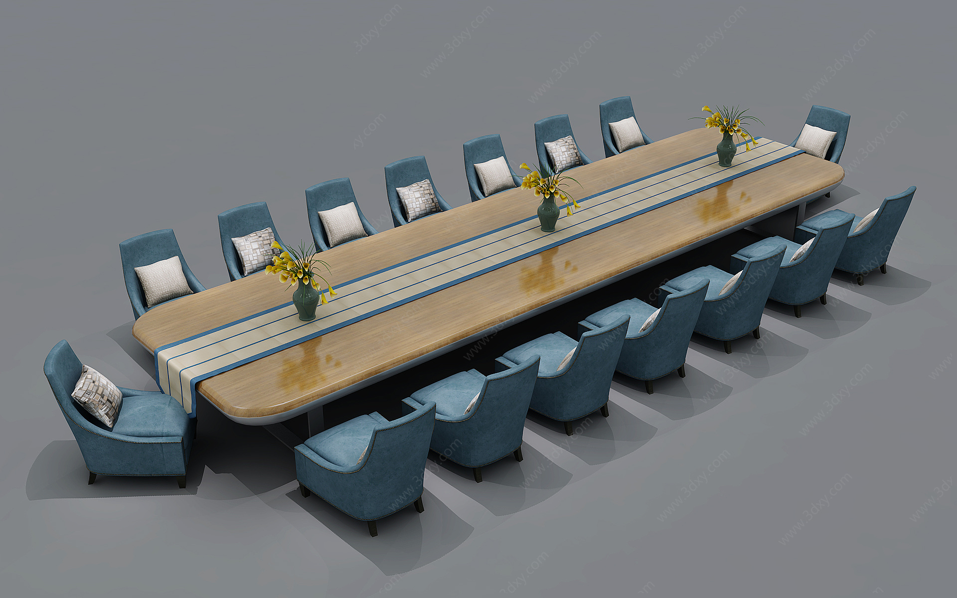简欧会议桌3D模型