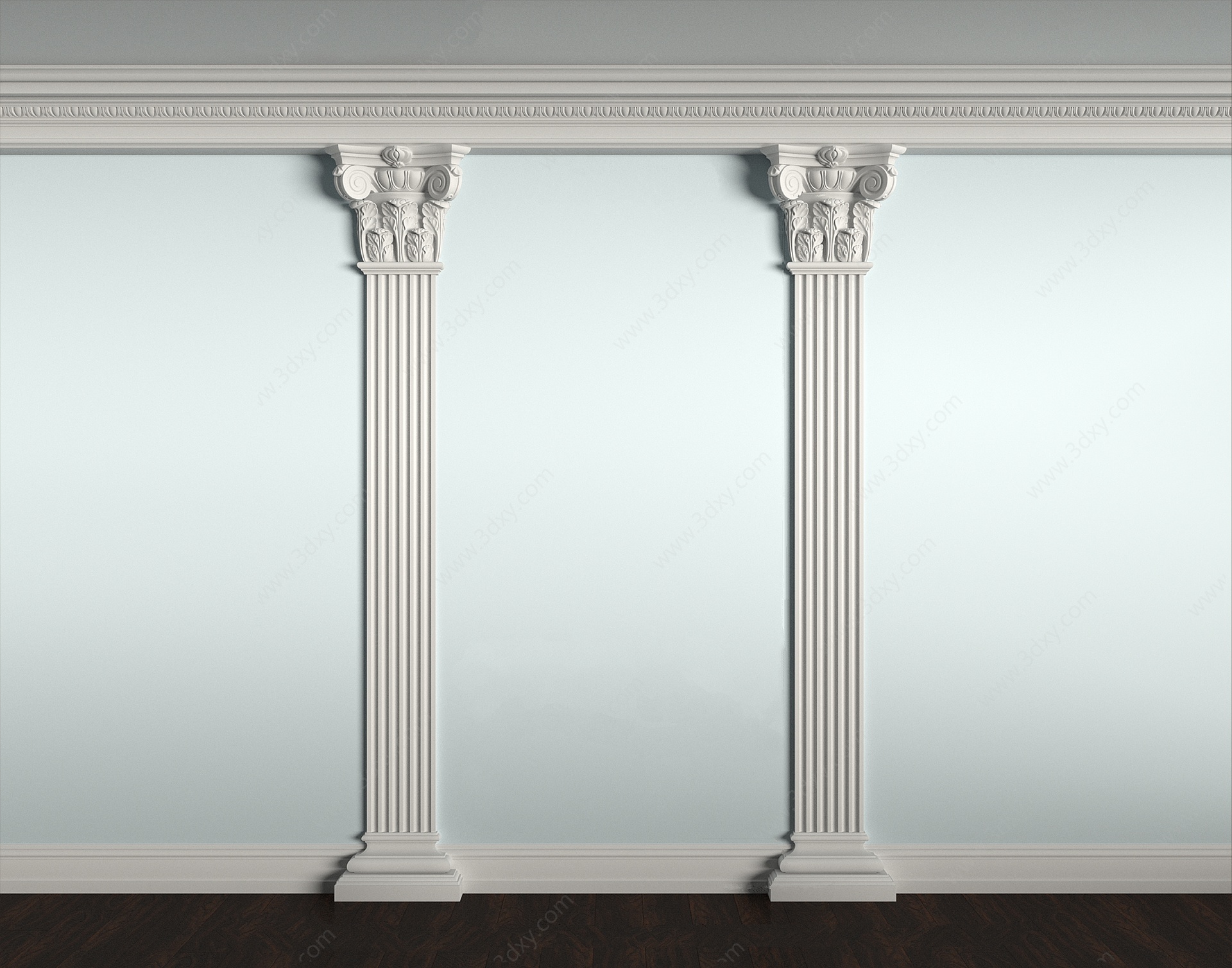 欧式石膏罗马柱3D模型