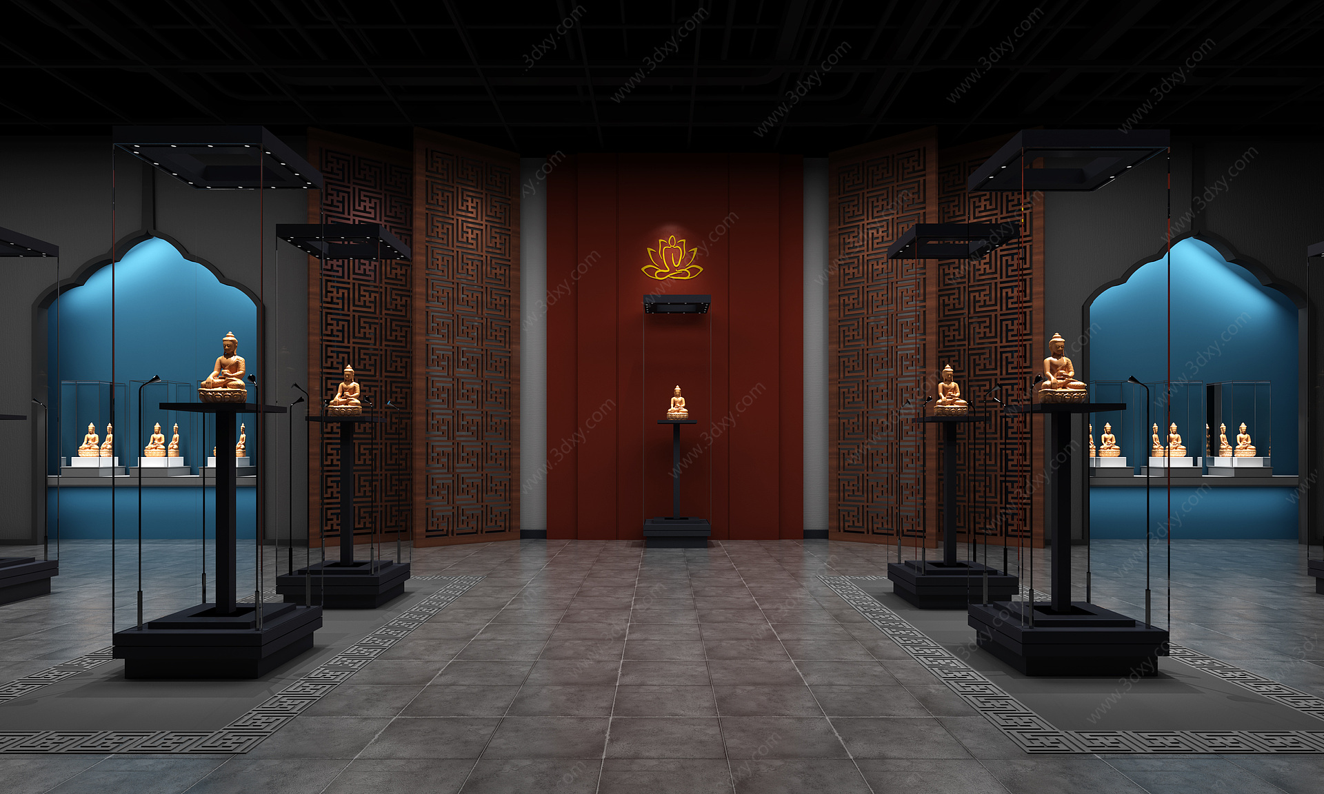 新中式佛教展厅3D模型