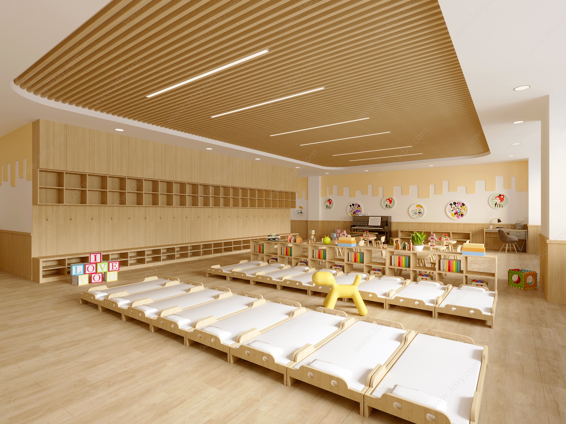 幼儿园教室休息区午休区3D模型