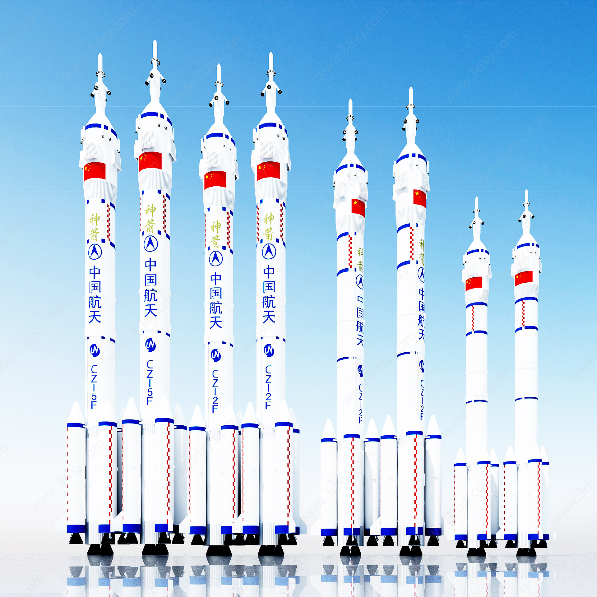 现代航空火箭3D模型