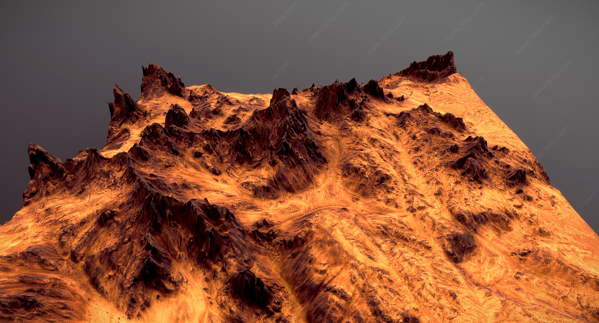 现代火山爆发3D模型