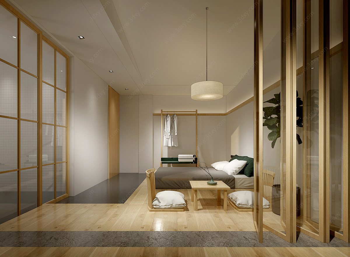 日式酒店客房spa美容会所3D模型
