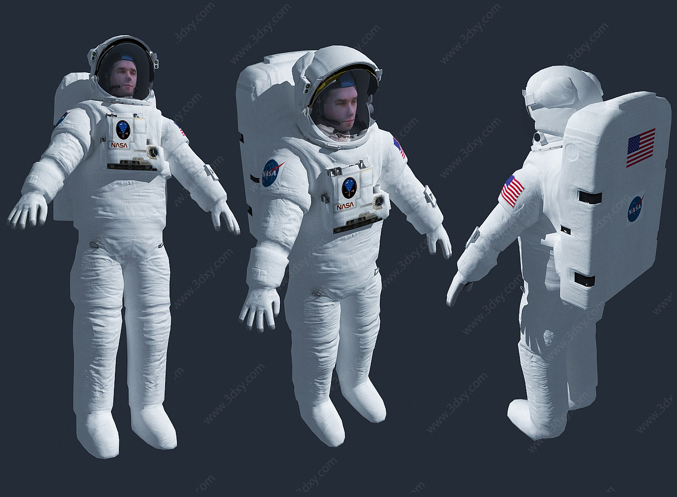 现代太空宇航员3D模型