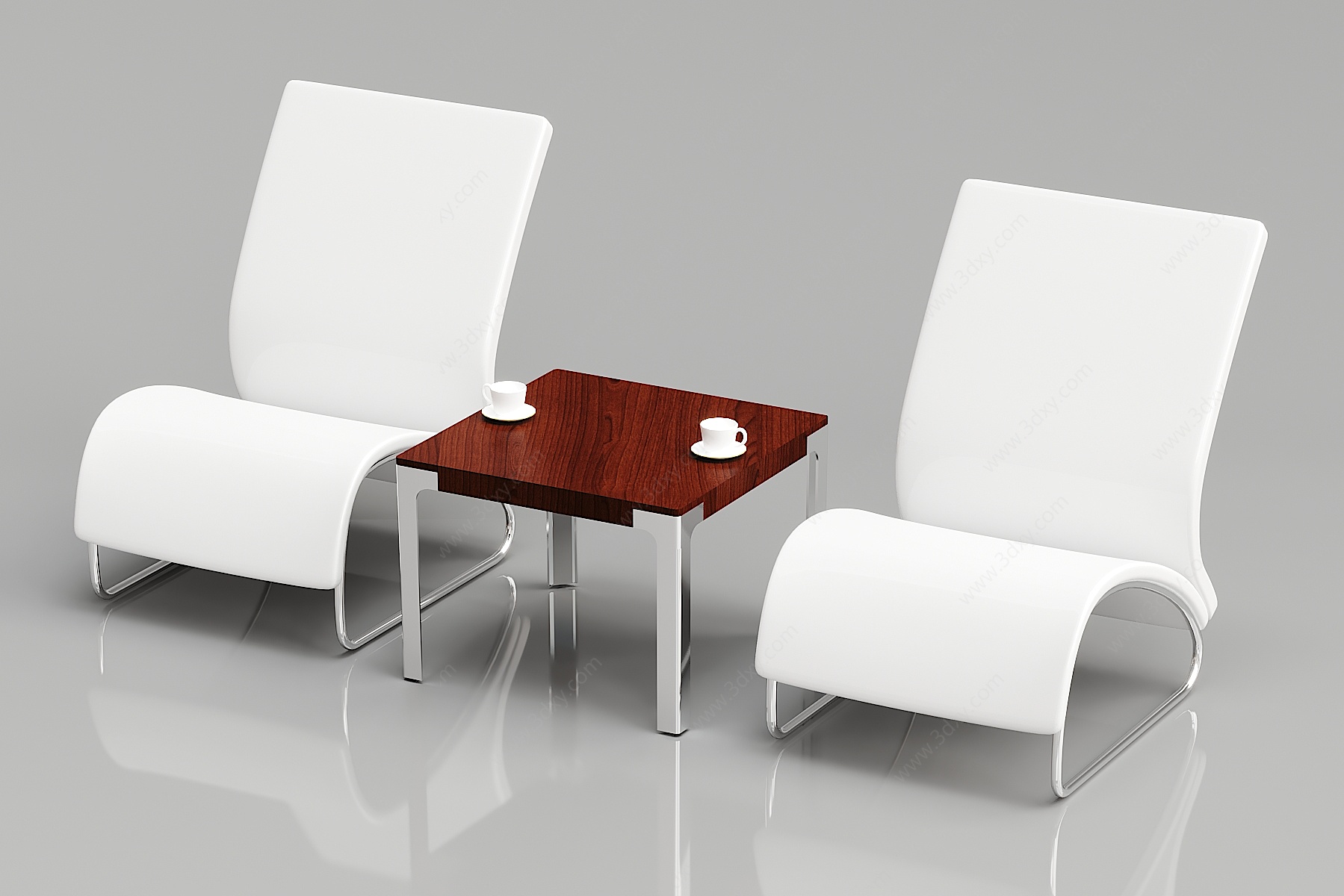 现代个性休闲桌椅组合3D模型