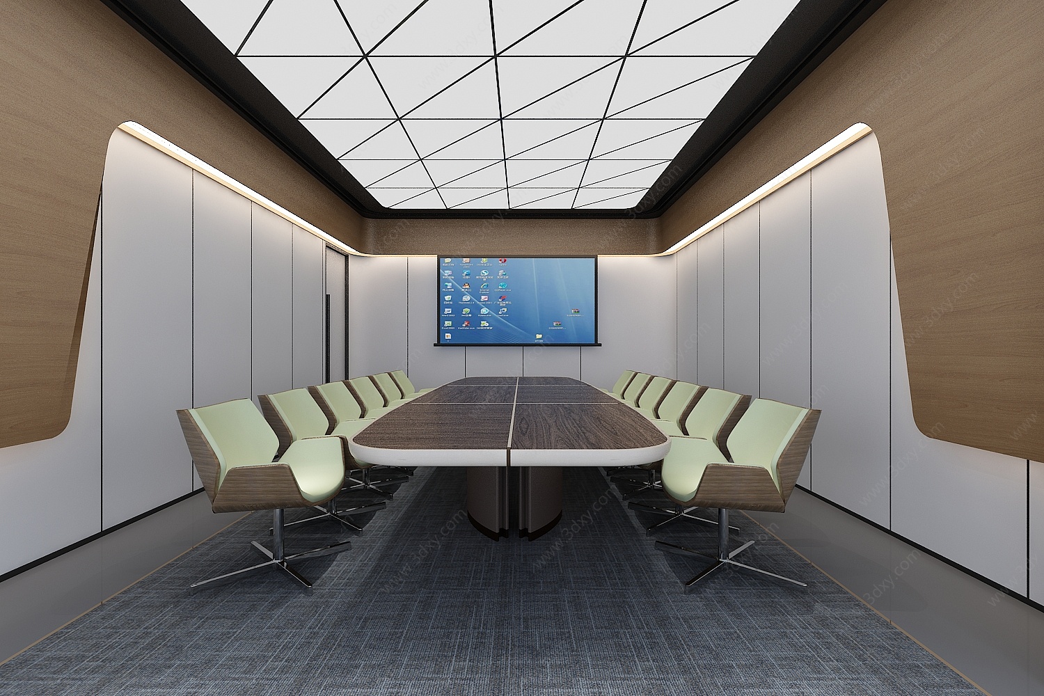 会议室会议桌LED屏3D模型