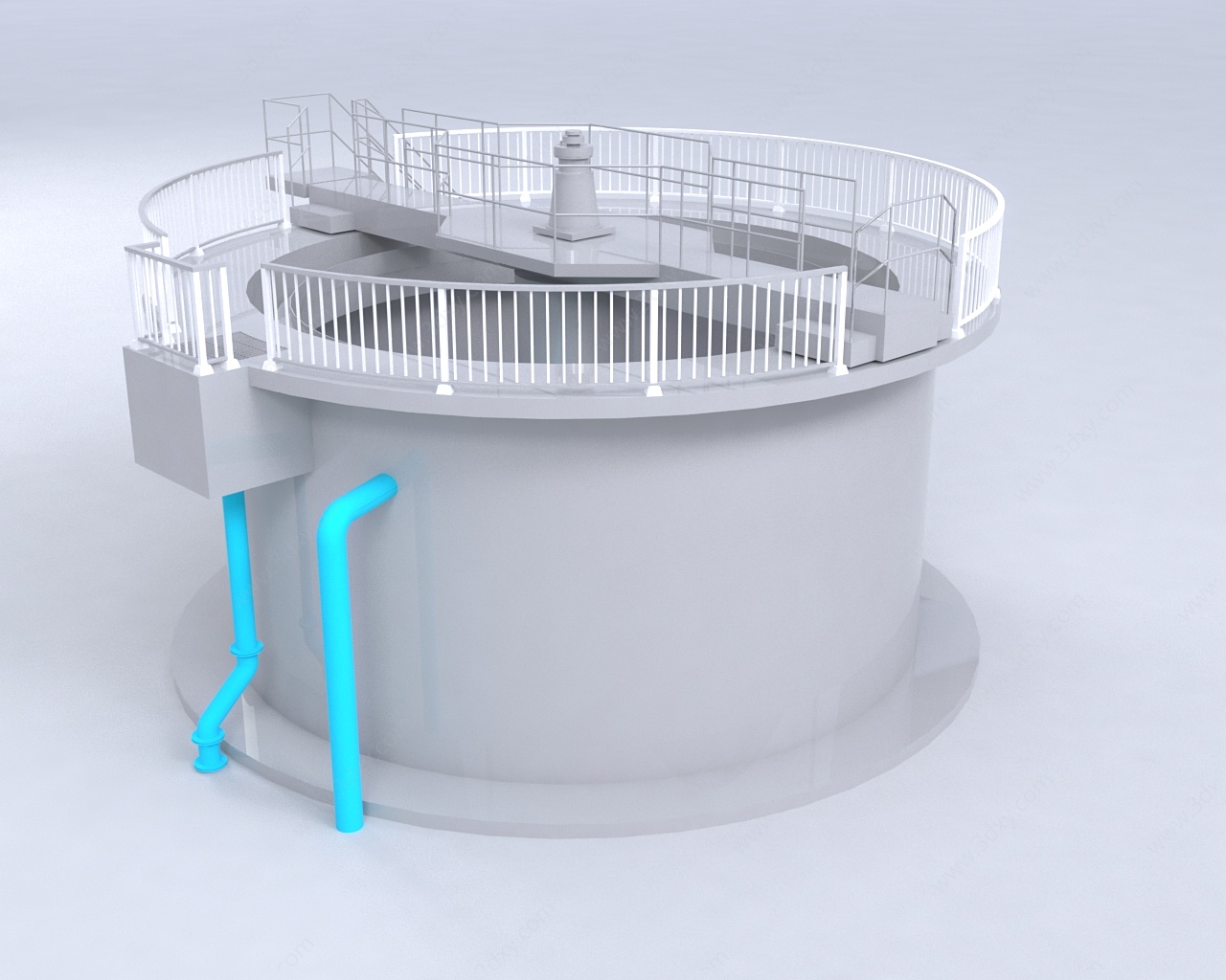 污水处理厂净化厂沉淀池3D模型