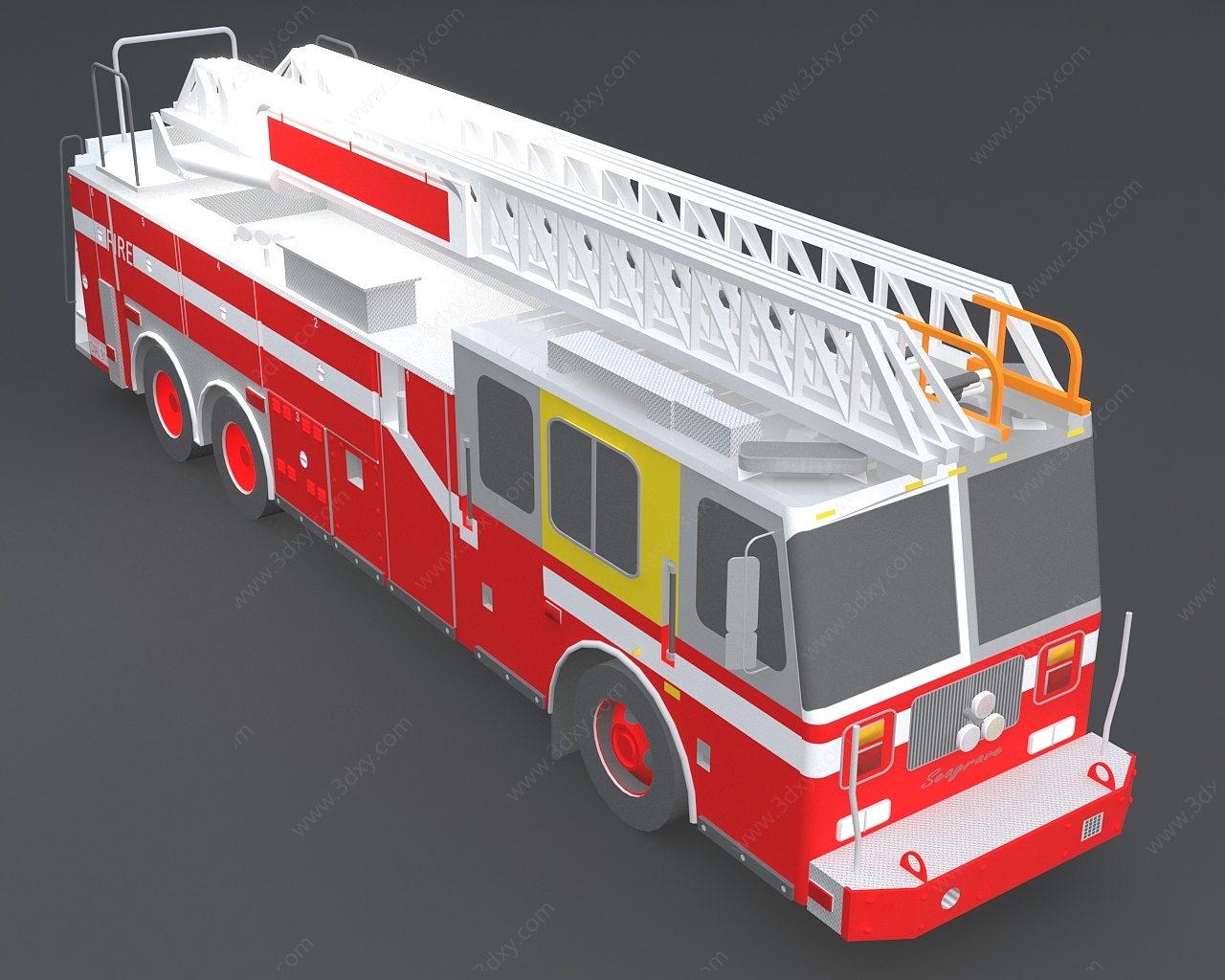消防车消防云梯3D模型