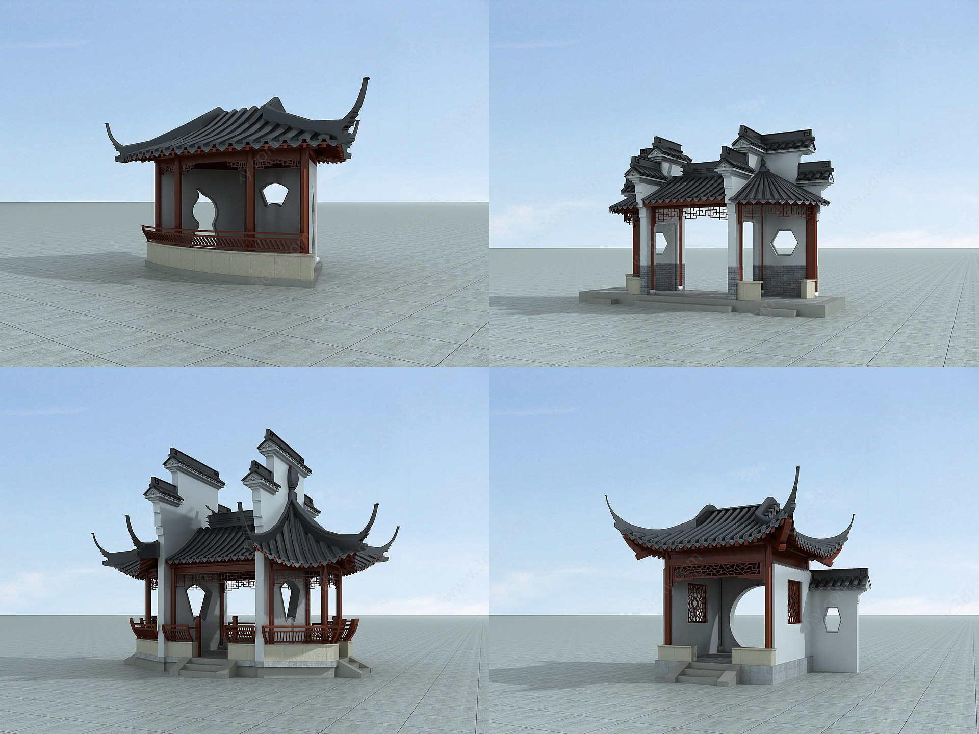 传统中式亭子3D模型
