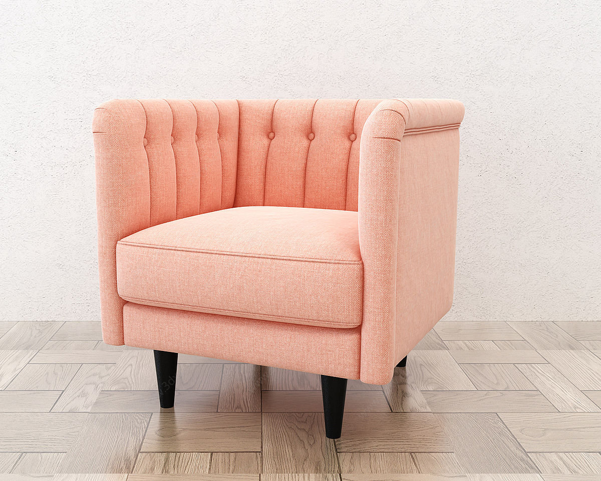简欧式现代单人沙发3D模型