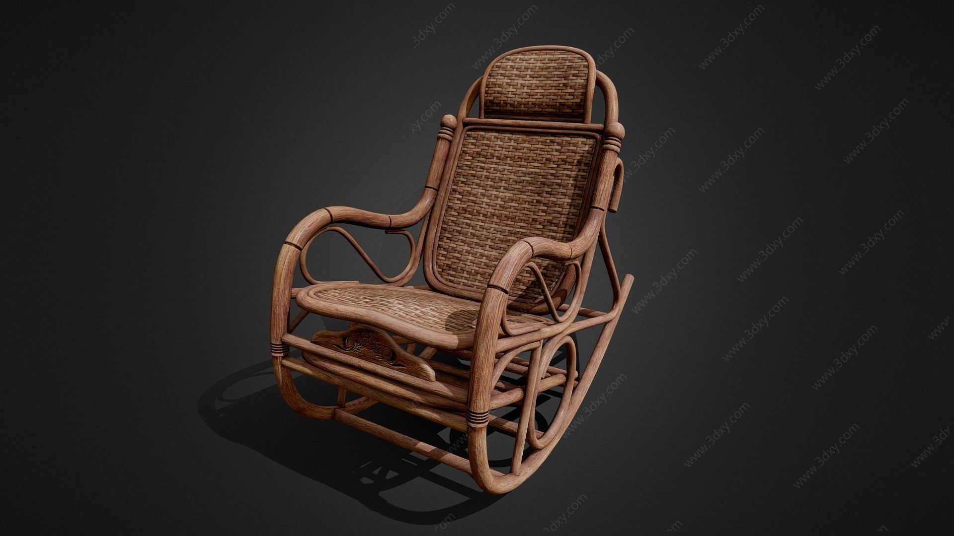 中式摇椅3D模型