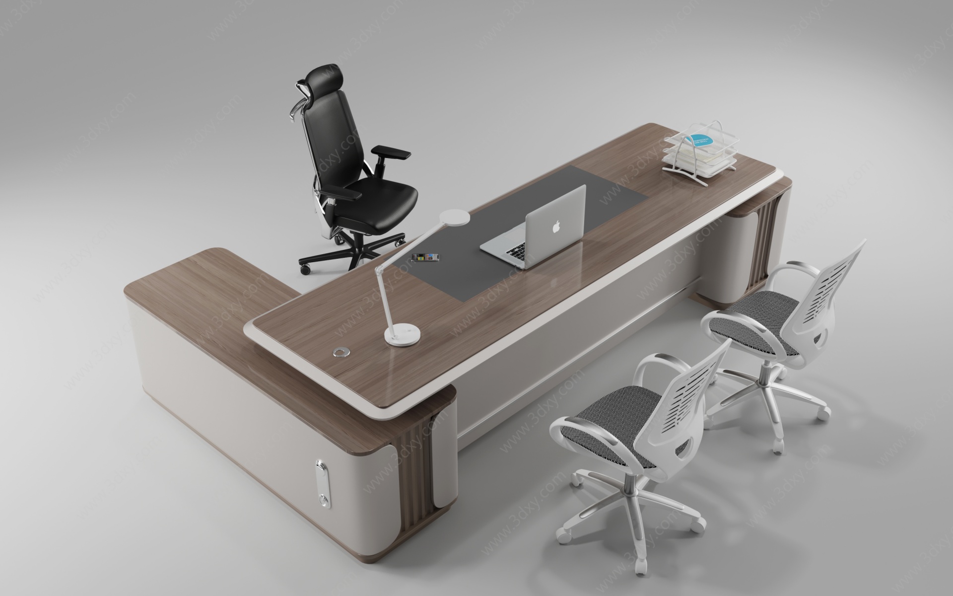 大班台、办公桌椅组合3D模型