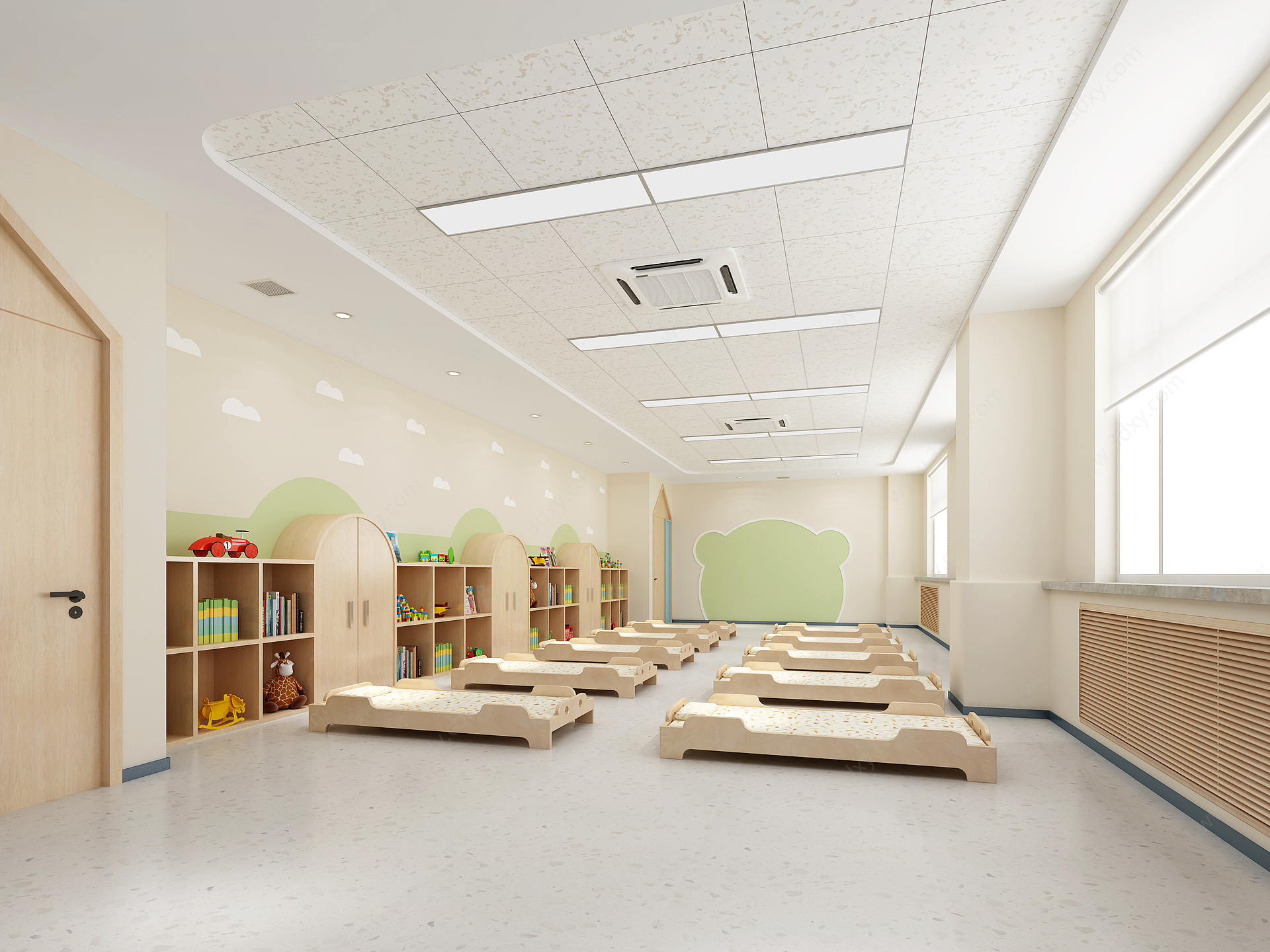 现代幼儿园寝室3D模型