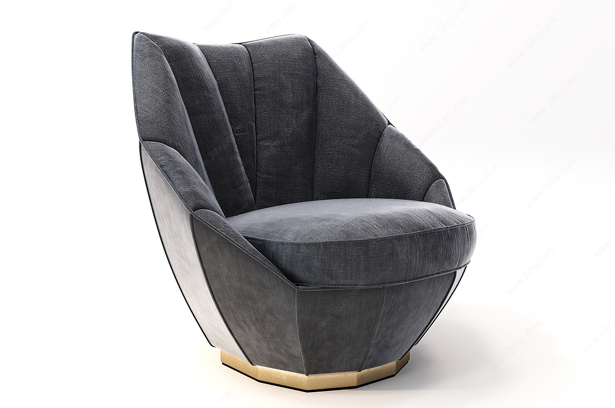 现代简欧式单人沙发3D模型