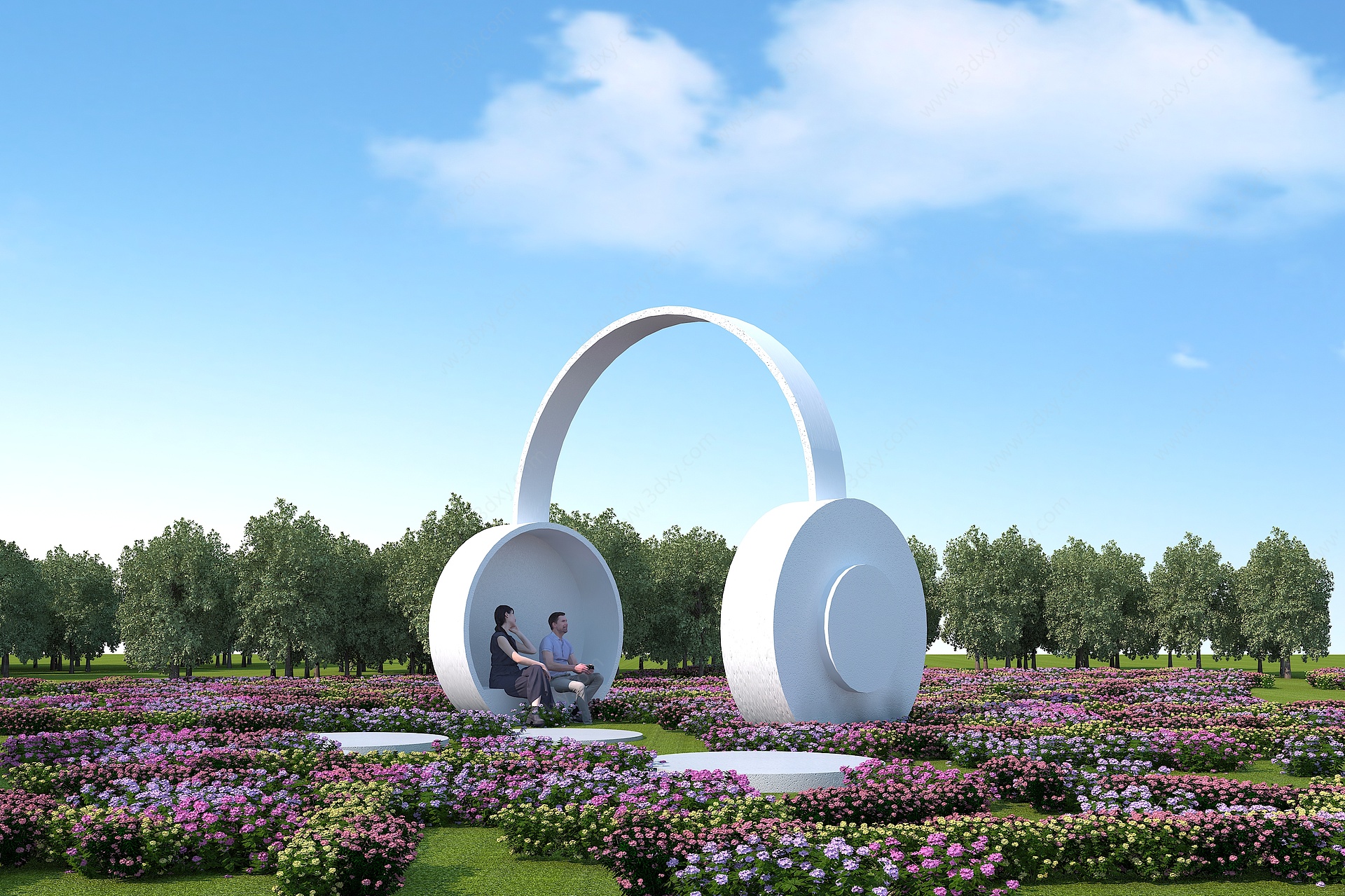 耳机景观小品3D模型