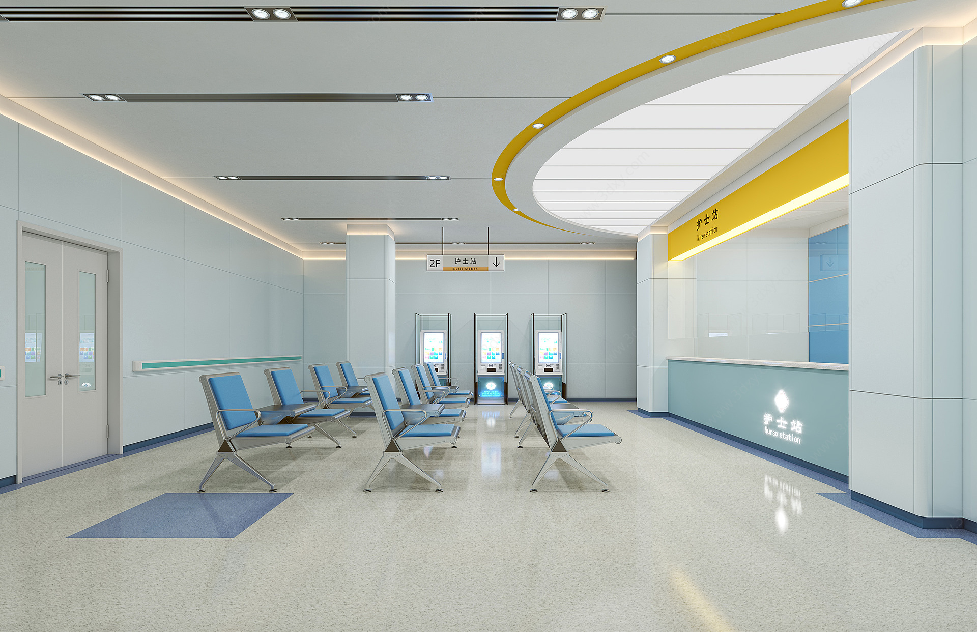 现代医院护士站3D模型