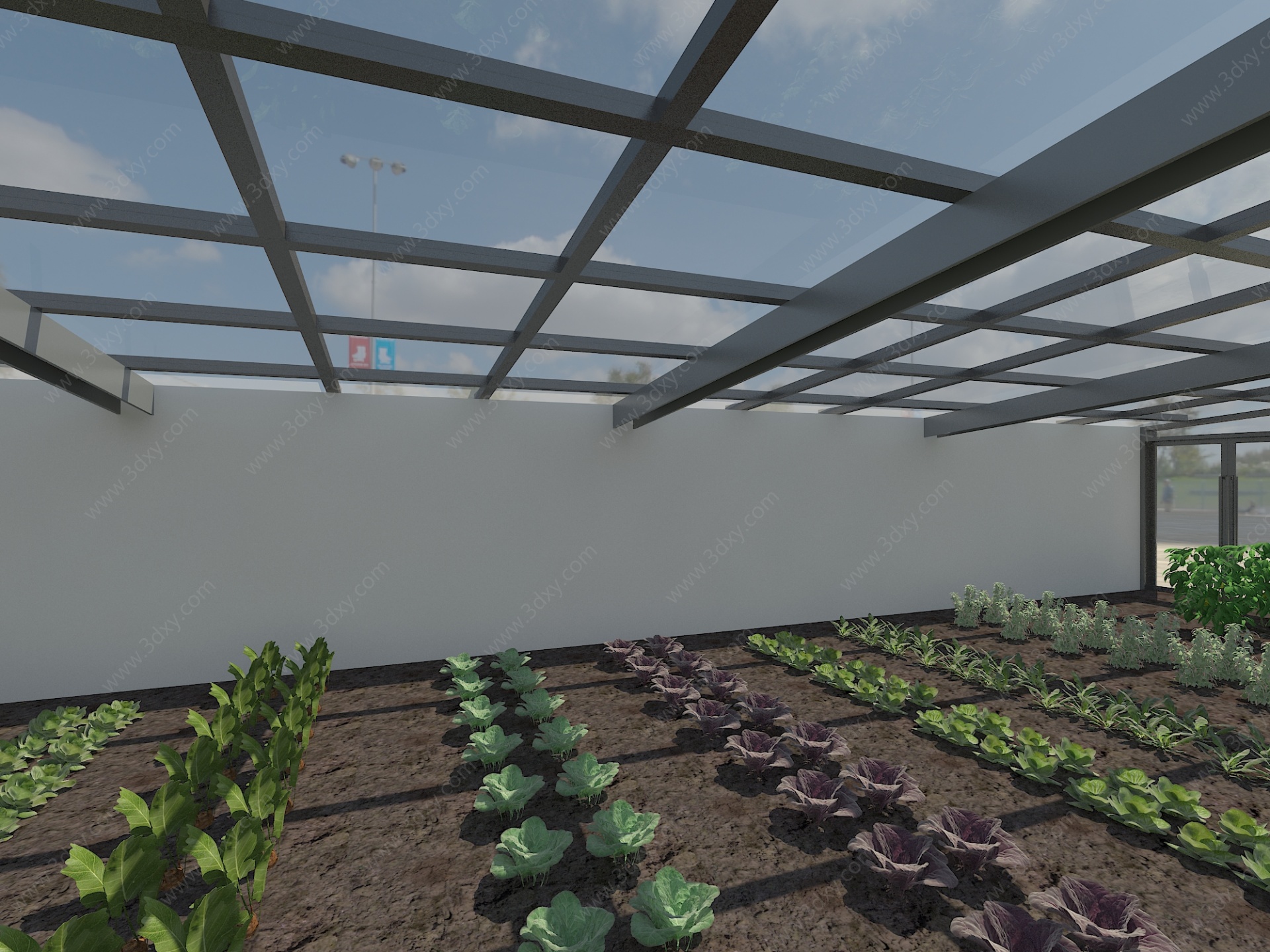 现代蔬菜大棚温室3D模型