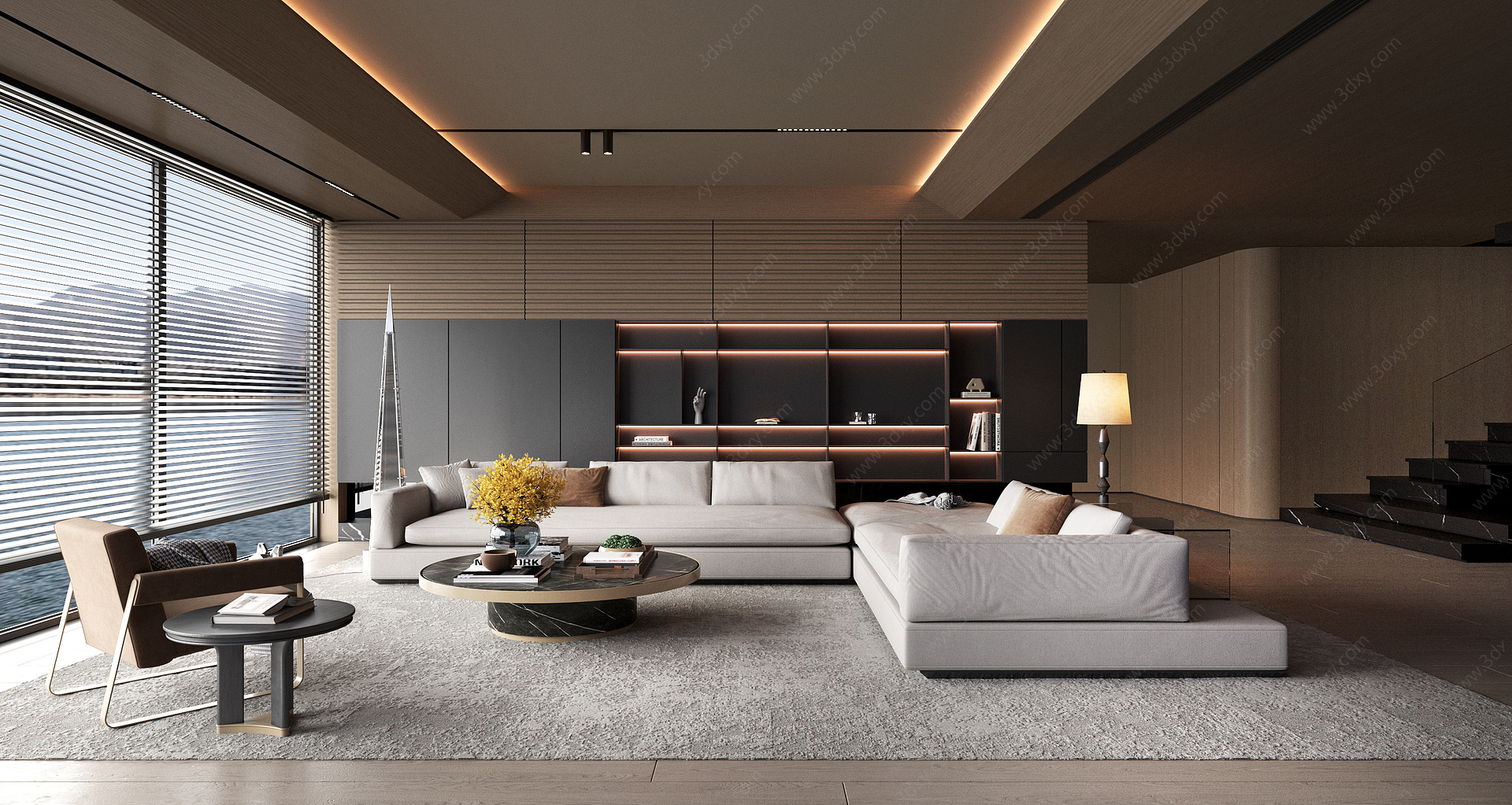 现代沙发组合3D模型