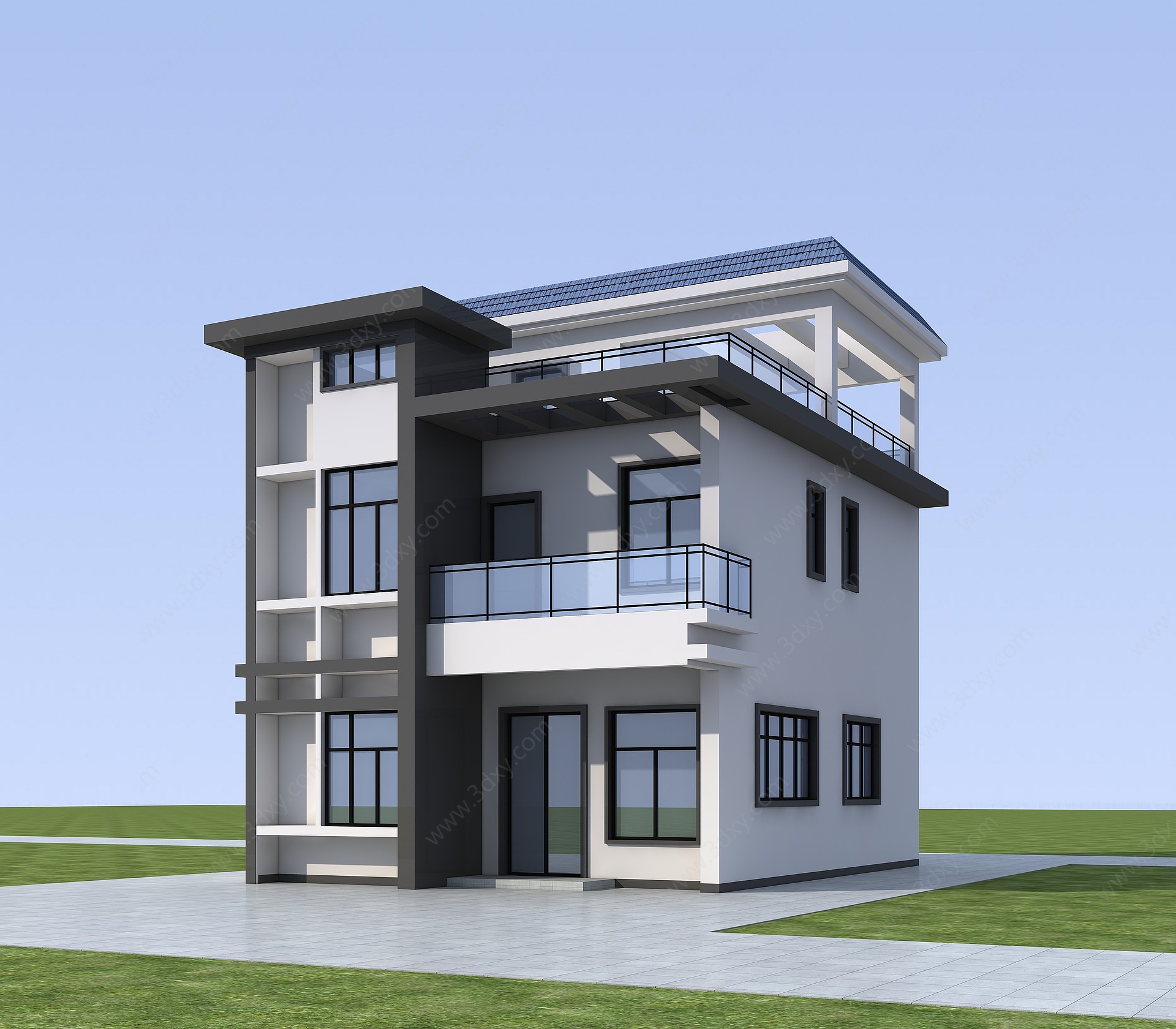 现代独栋别墅民房3D模型