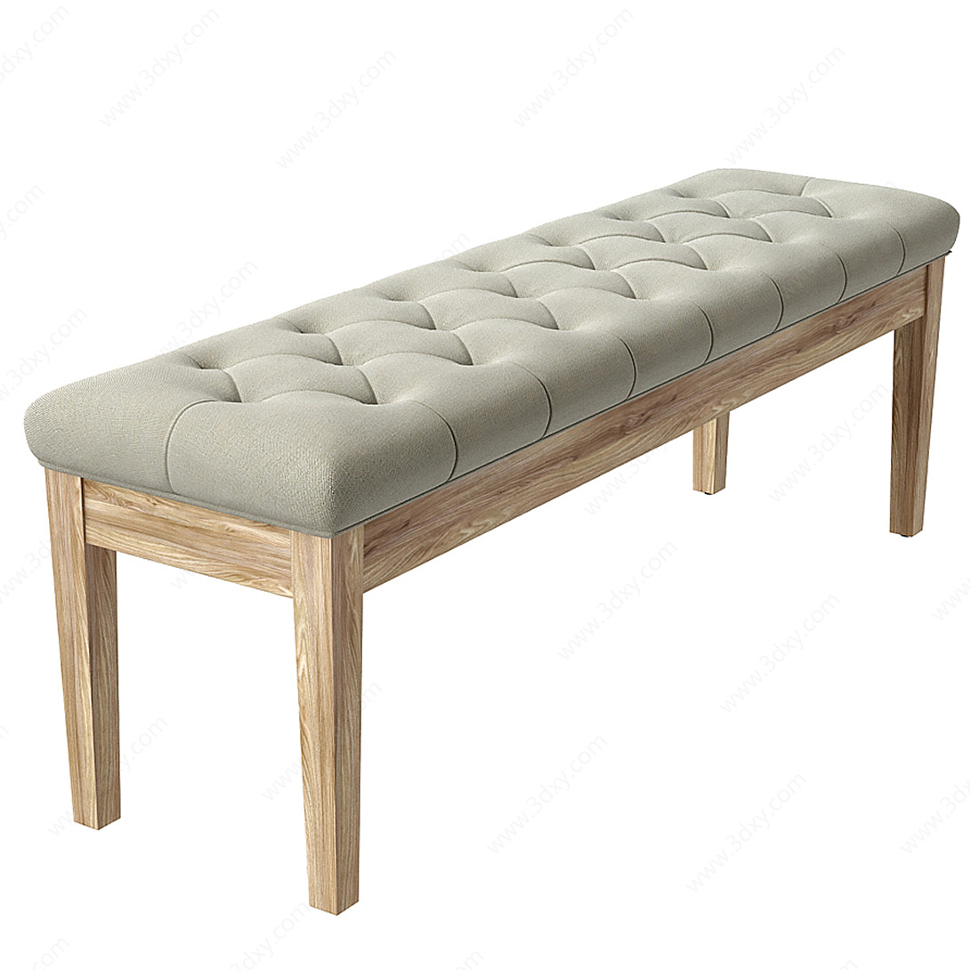现代沙发长凳3D模型