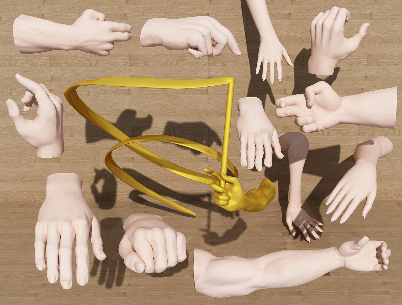 手部雕塑摆件3D模型