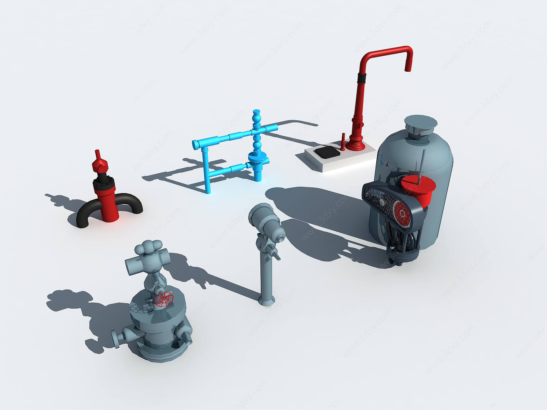 水泵上水鹤水井3D模型