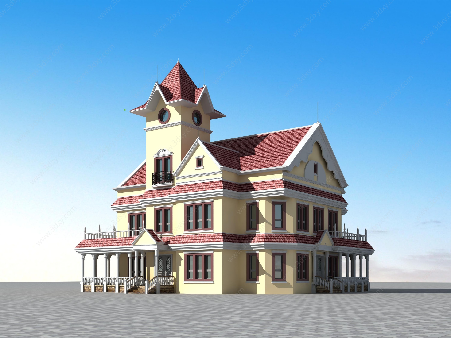 简欧俄式别墅3D模型