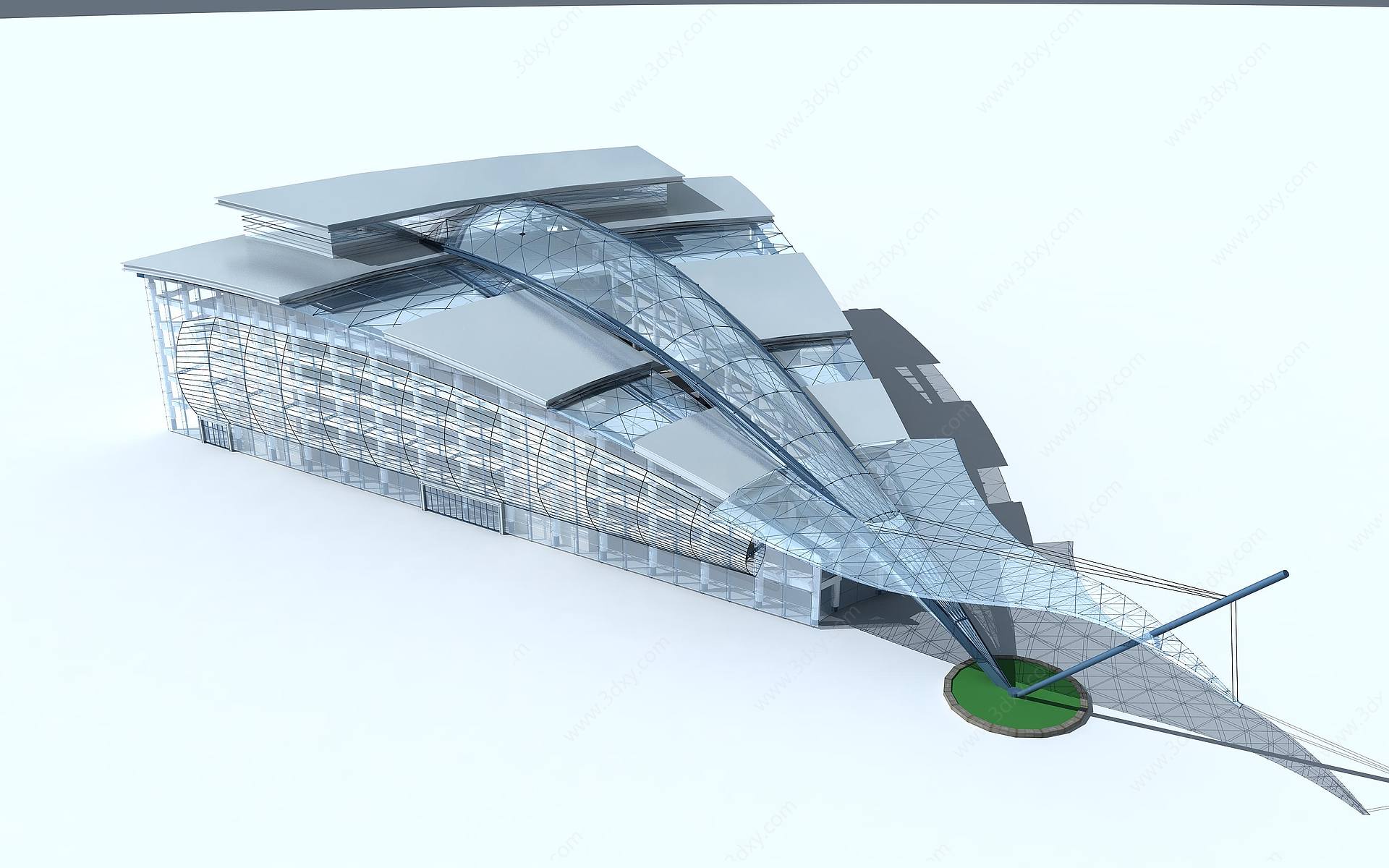 大玻璃商场商业体育馆3D模型