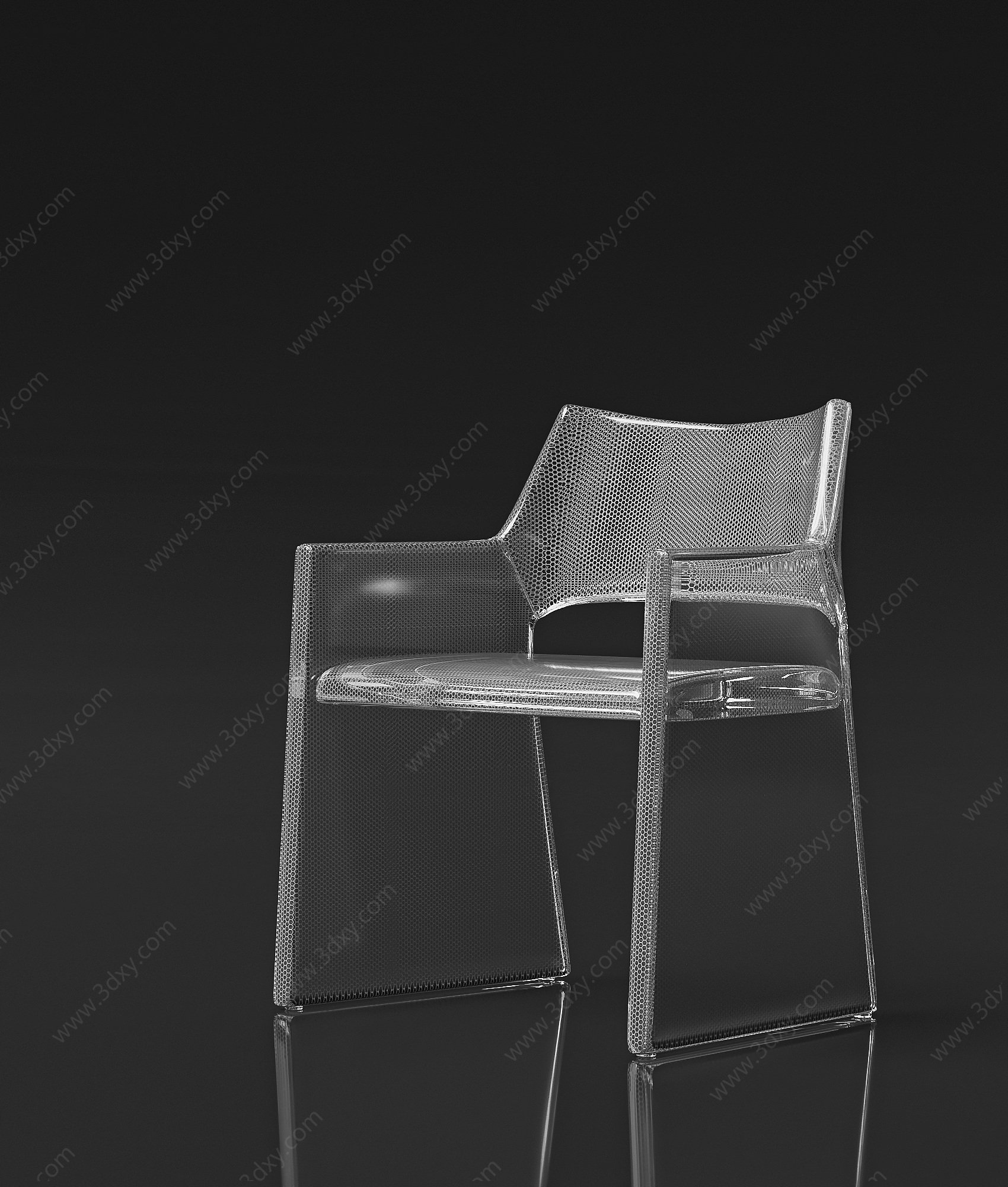 现代亚克力餐椅3D模型