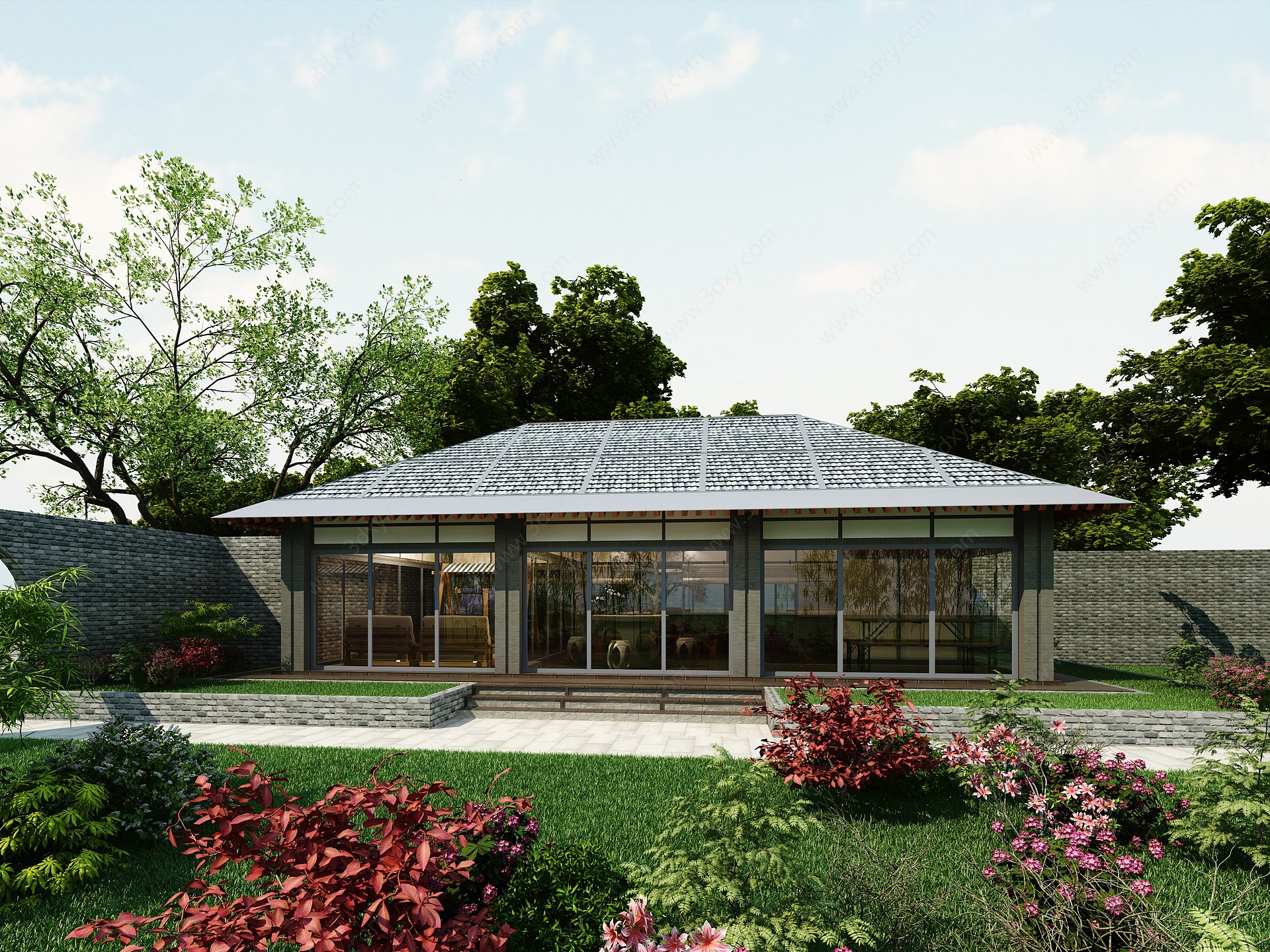 新中式房子别墅3D模型