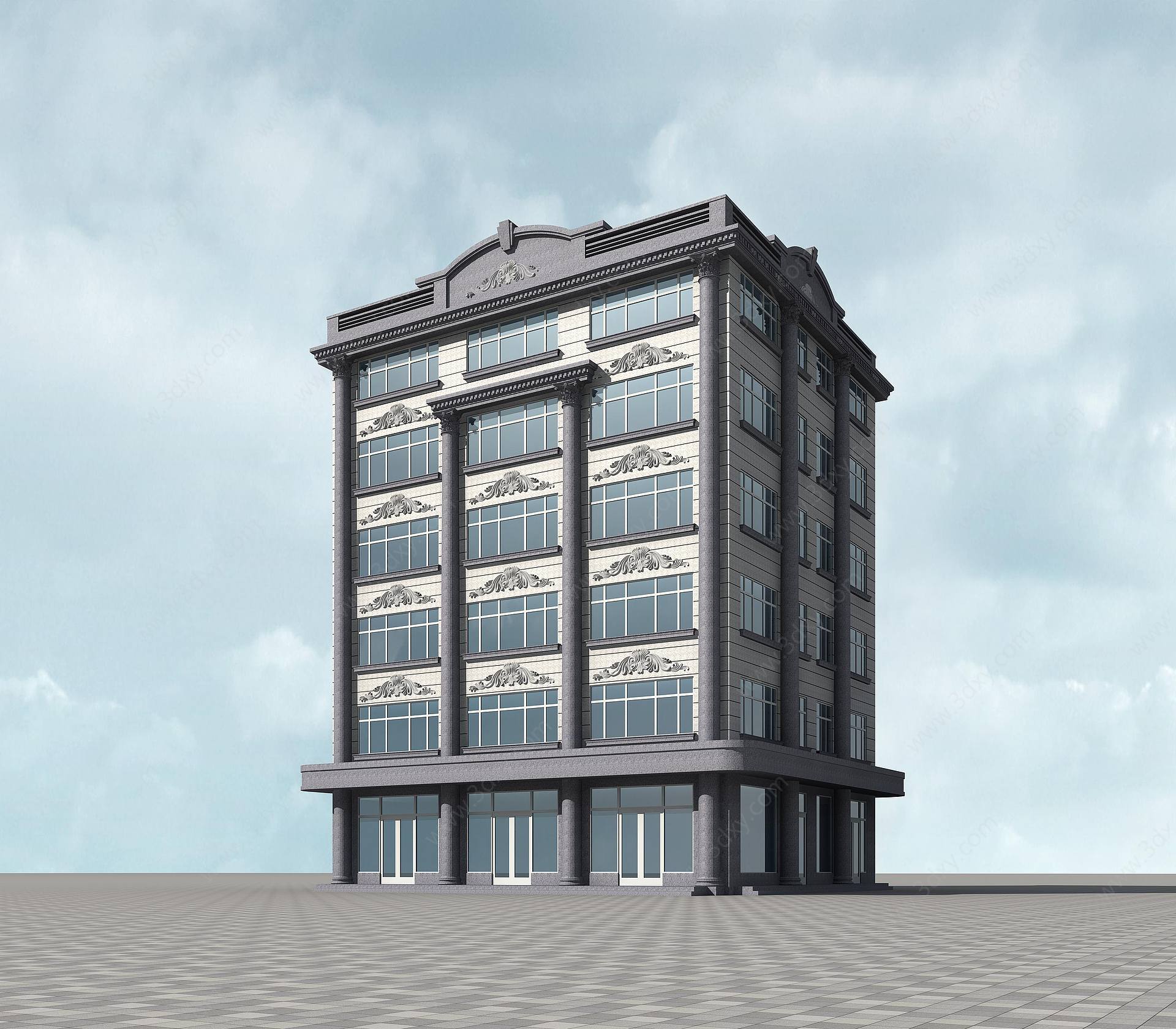 简欧办公楼宾馆银行改造3D模型