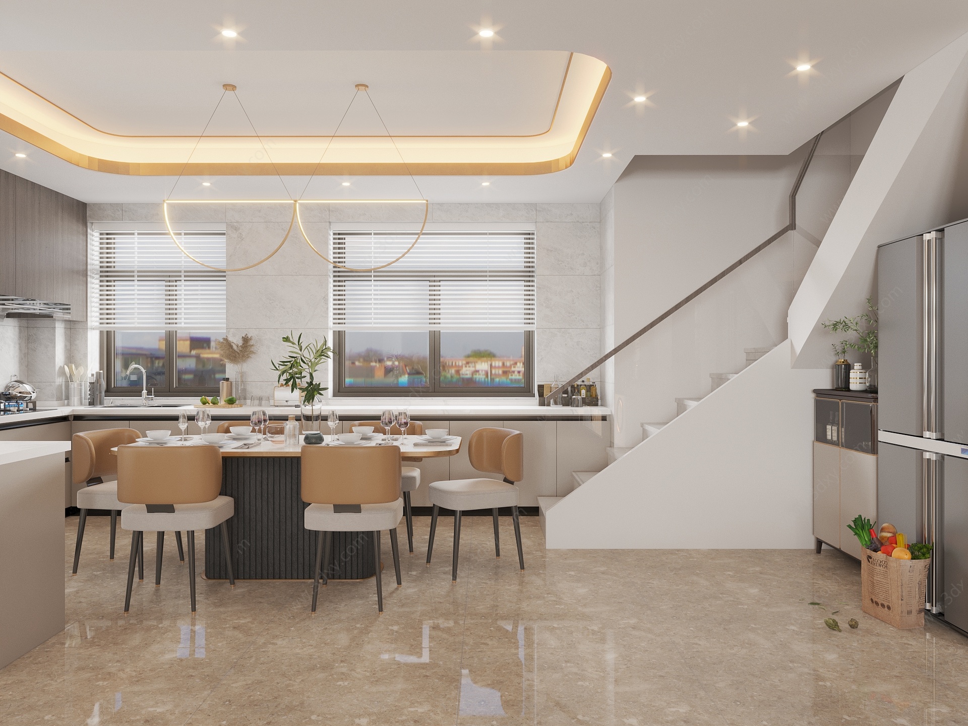 现代客餐厅3D模型
