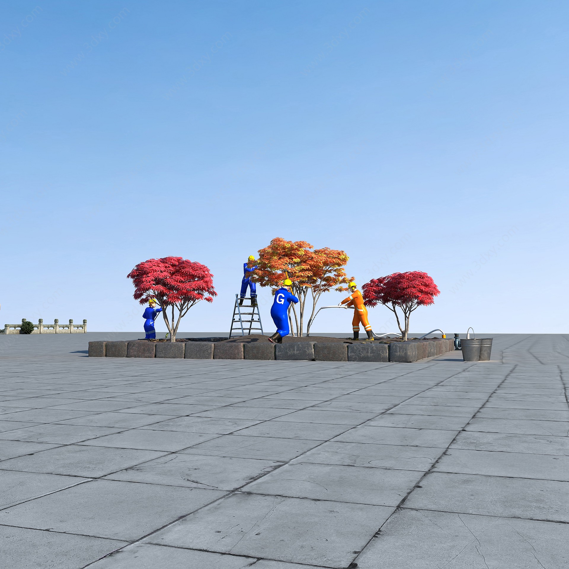 现代树木红枫3D模型