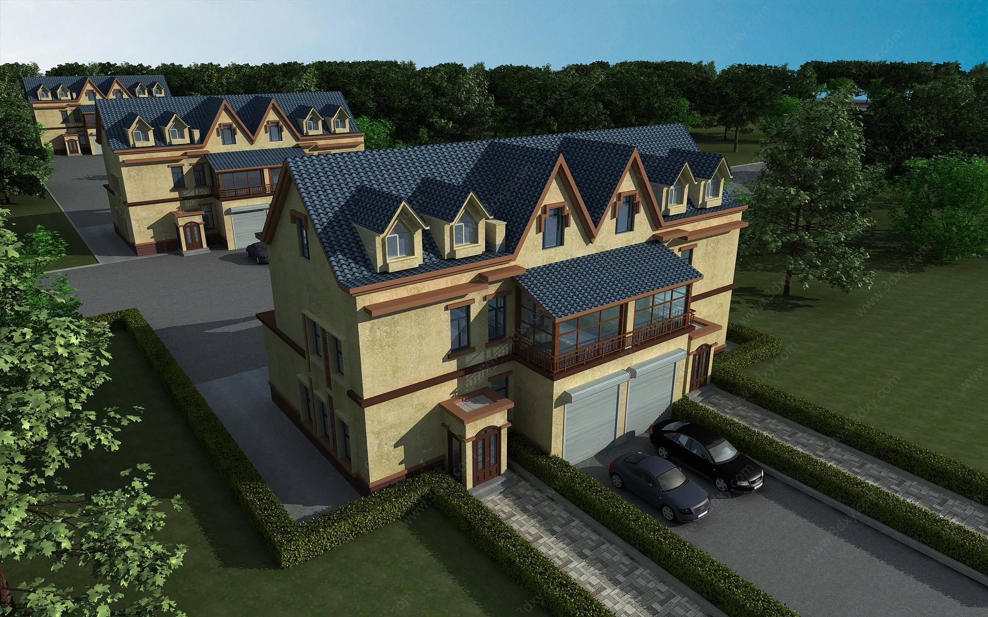 现代别墅外观3D模型
