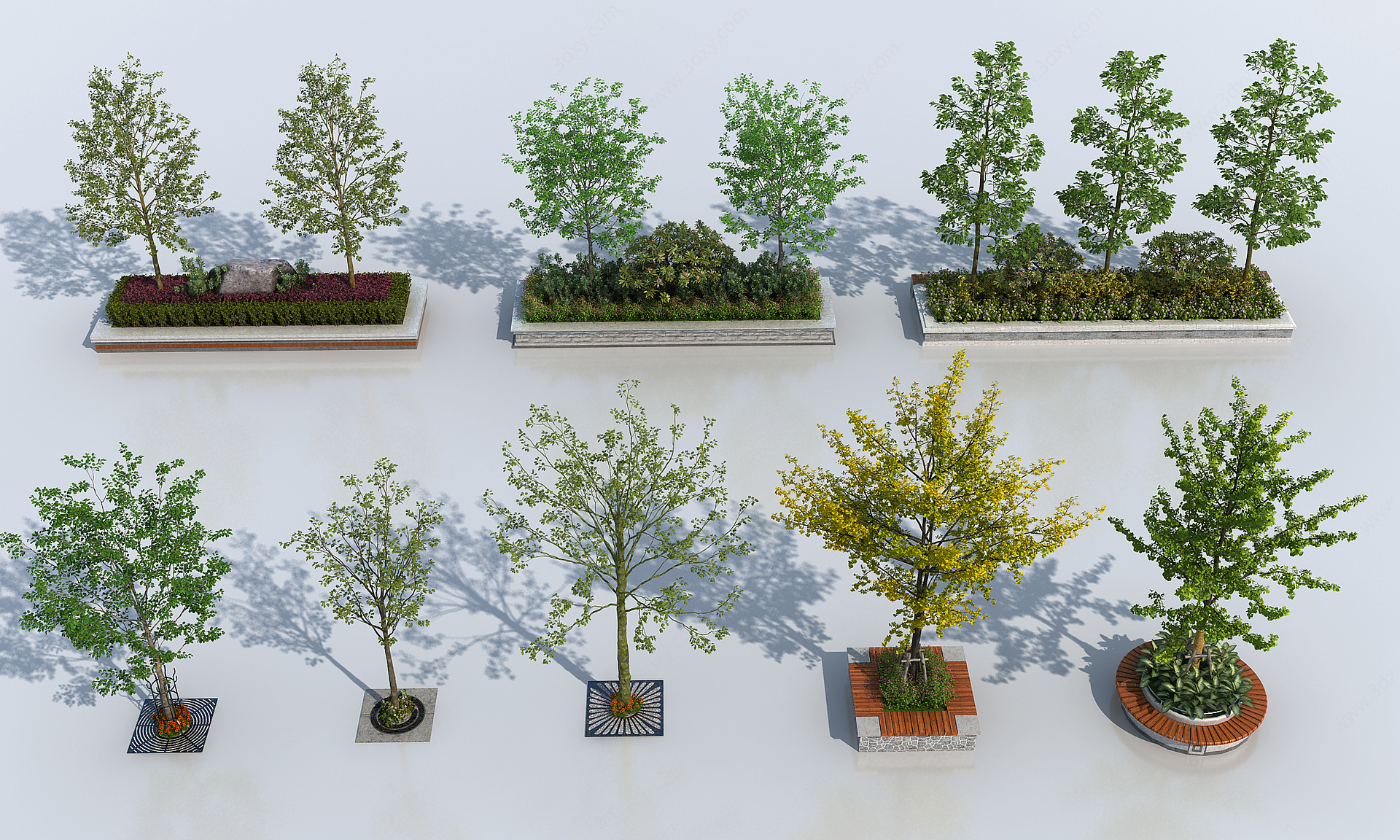 现代树池绿化池户外花坛3D模型