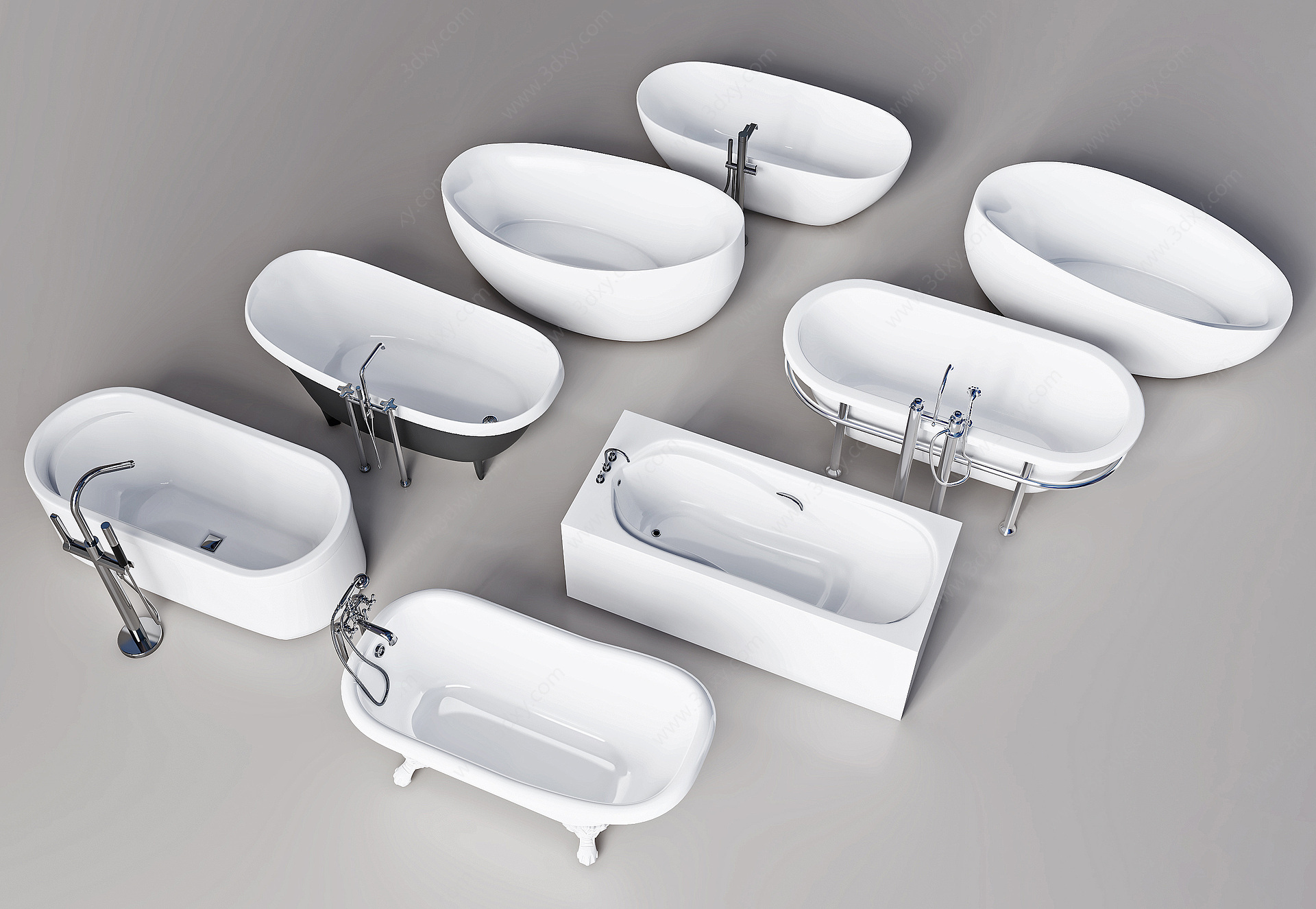 现代浴缸浴盆3D模型