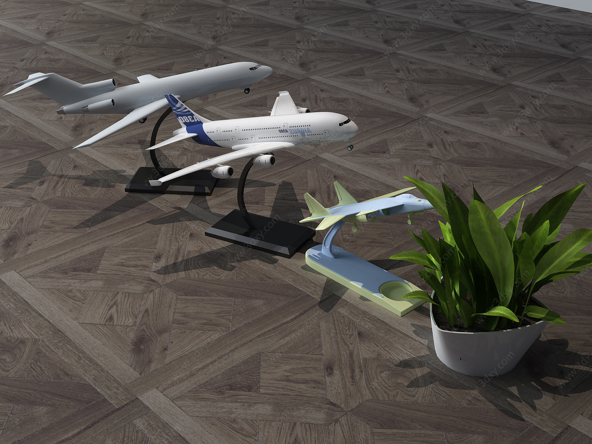 现代饰品摆件飞机3D模型