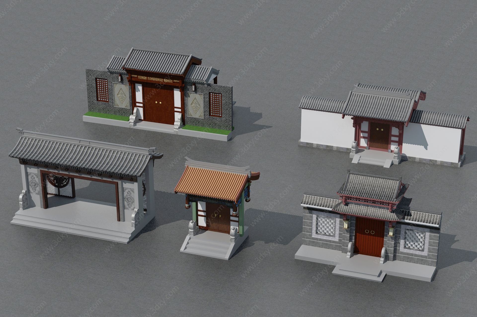 新中式古建成楼大殿亭子3D模型