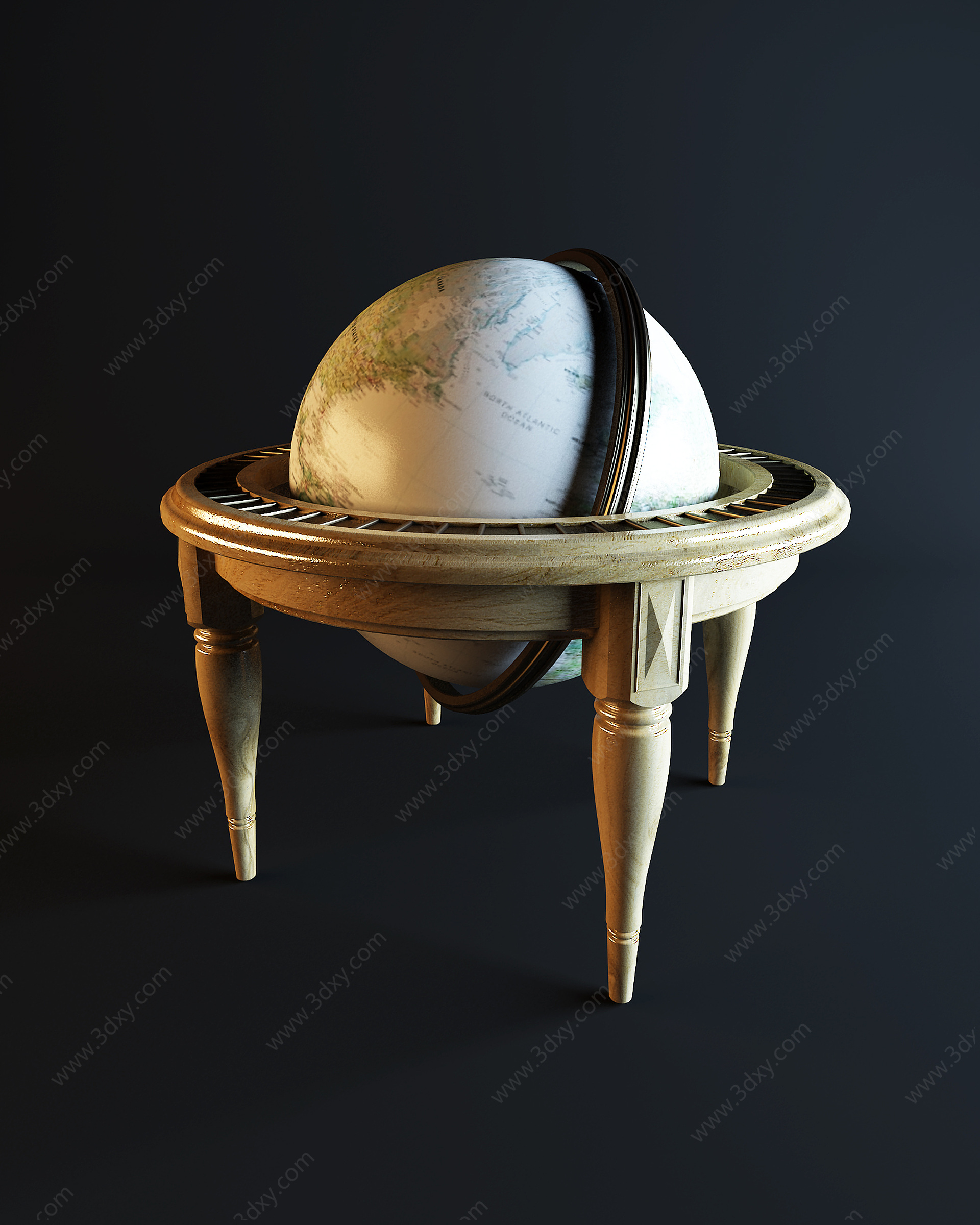 欧式地球仪3D模型