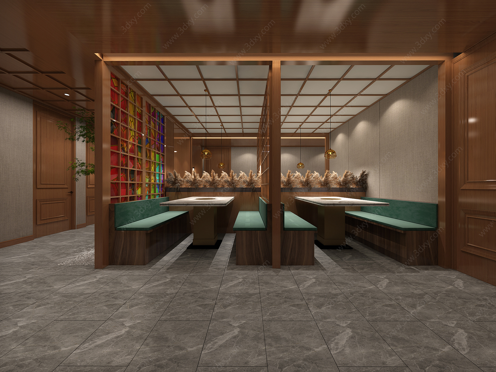 现代中餐厅3D模型