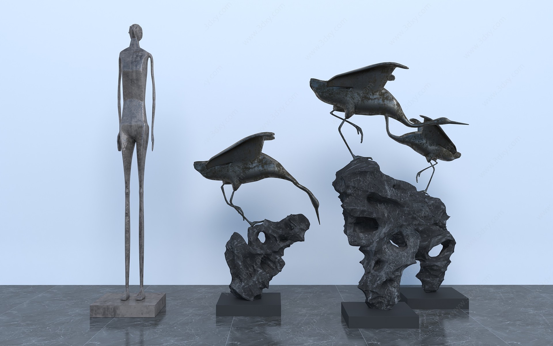 现代雕塑装置3D模型