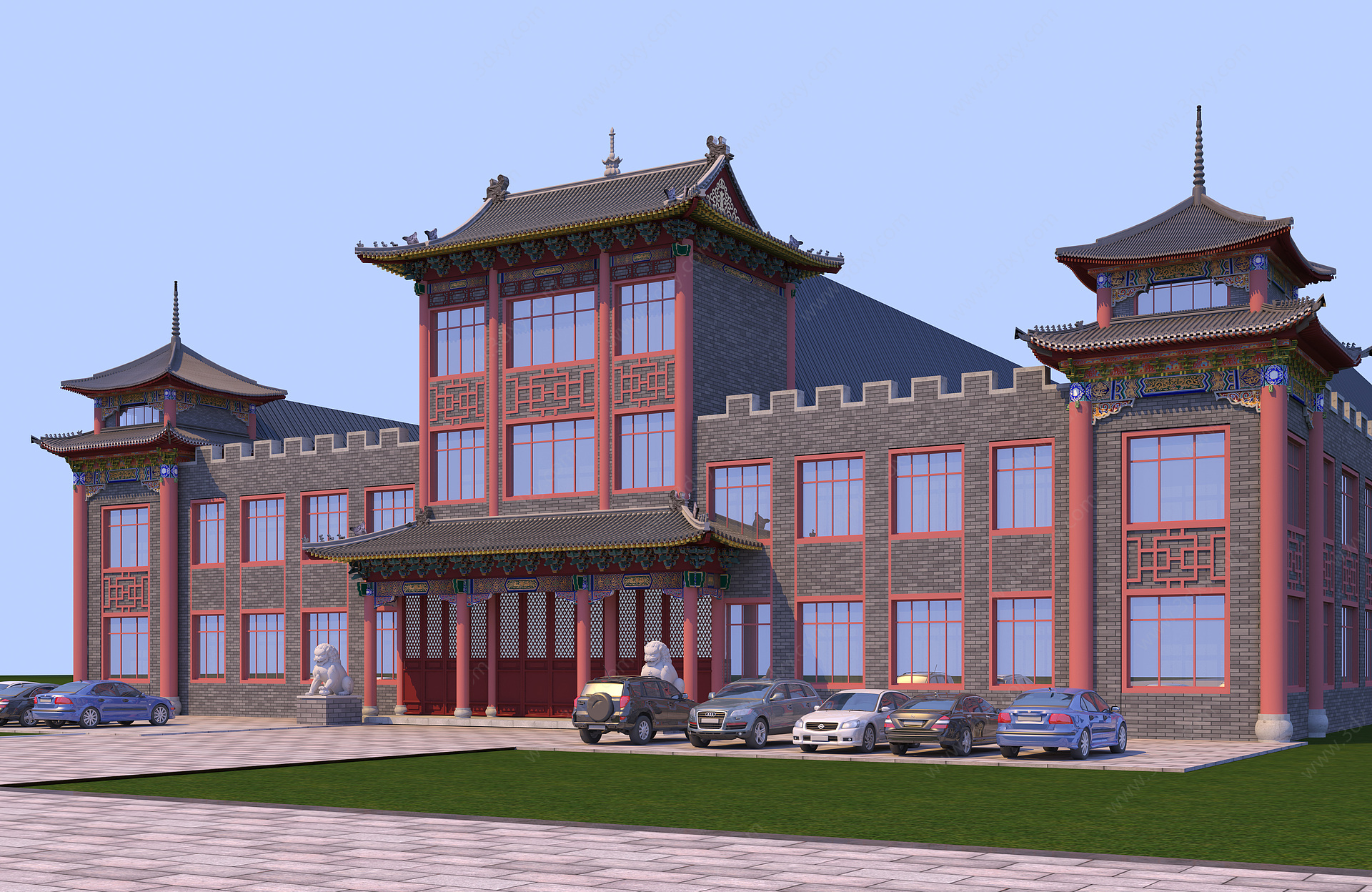 新中式古建大殿中式亭子3D模型