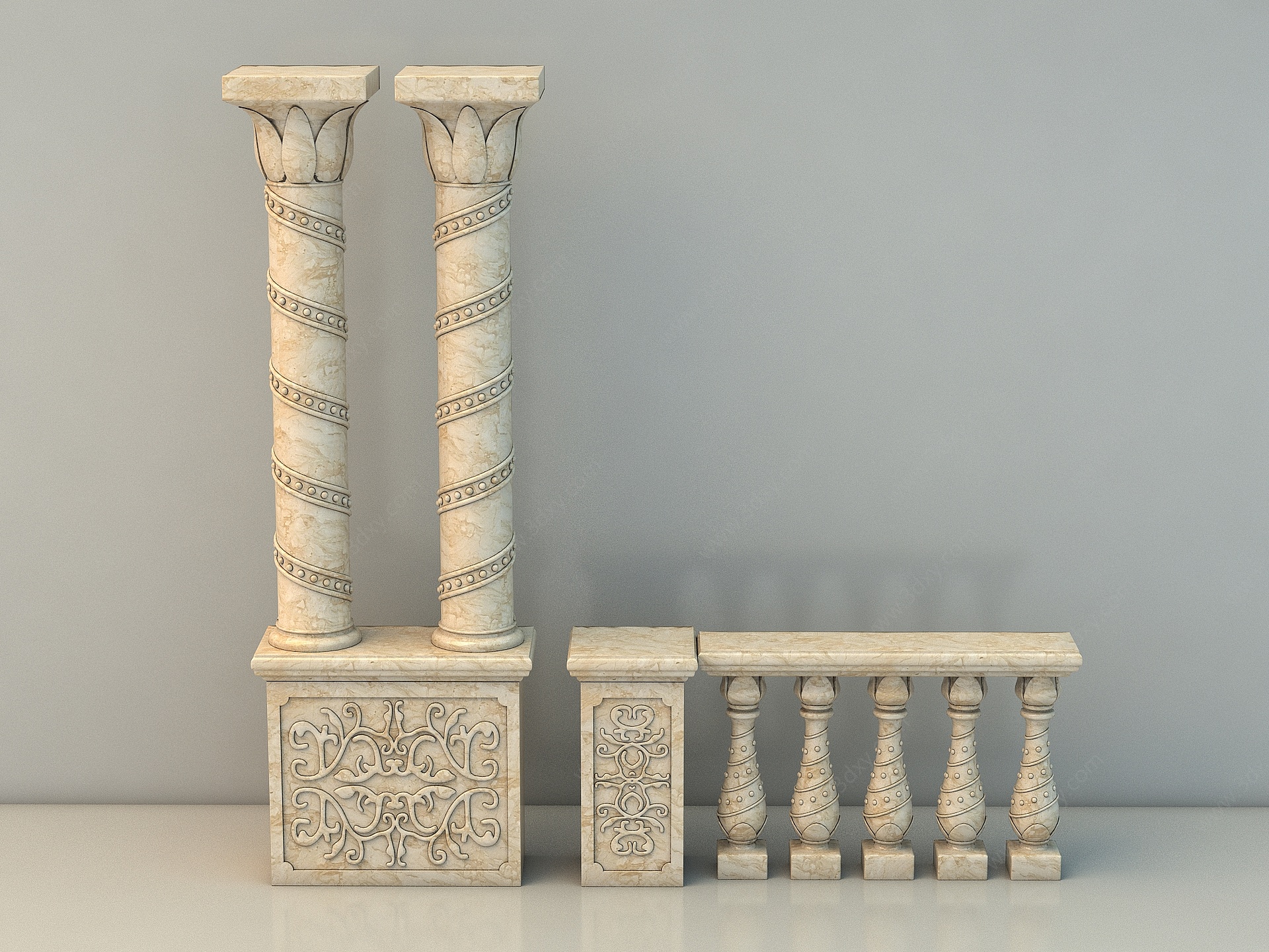 欧式柱子柱头3D模型