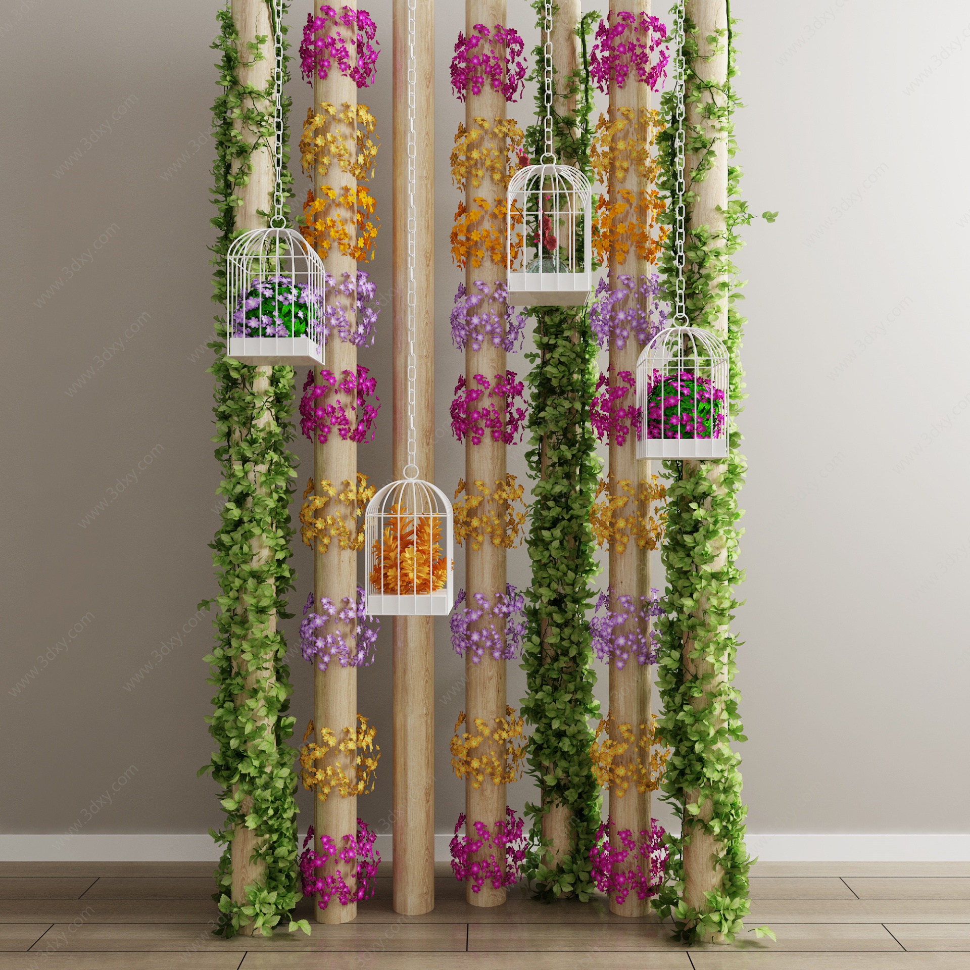 现代绿植植物植物墙3D模型