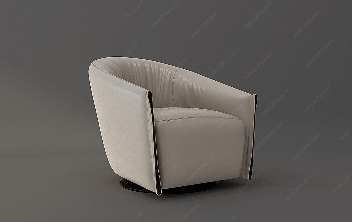 现代欧式单人沙发3D模型