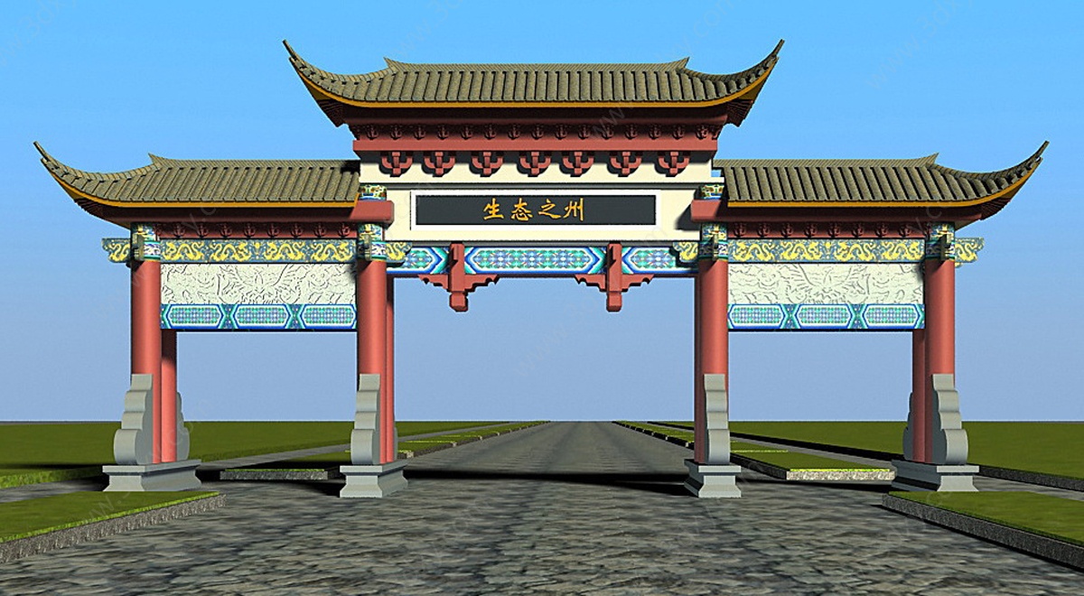 中式牌楼3D模型