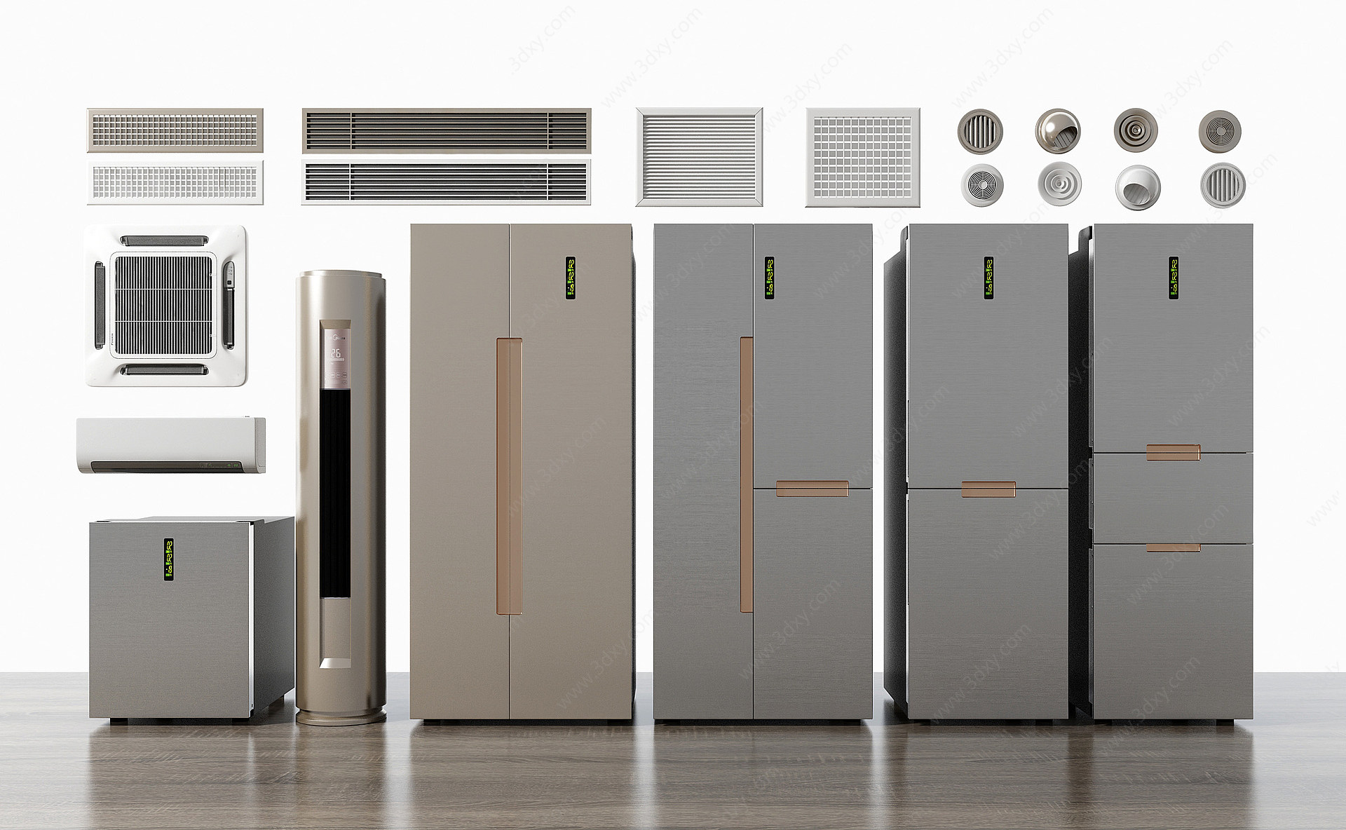 现代冰箱空调风口组合3D模型