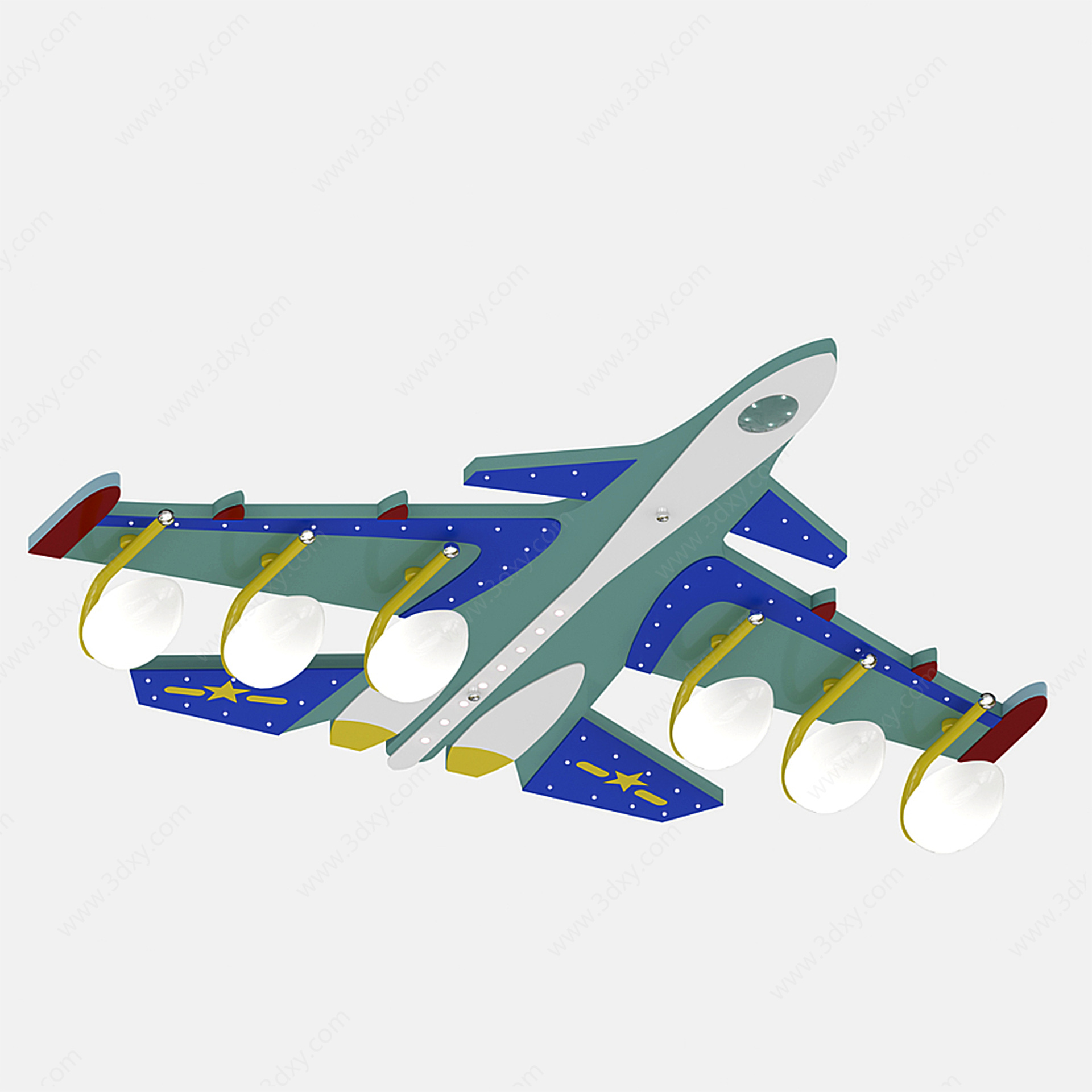 现代飞机吊灯3D模型
