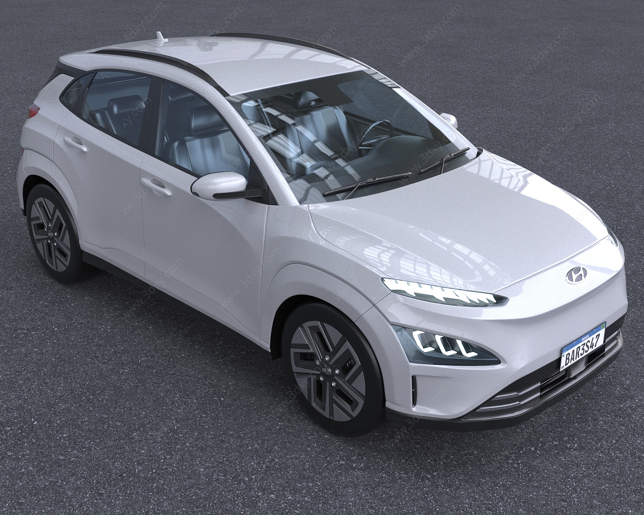 2023款现代纯电车suv汽车3D模型