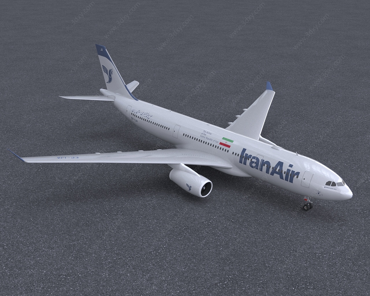 伊朗航空客机A330飞机3D模型